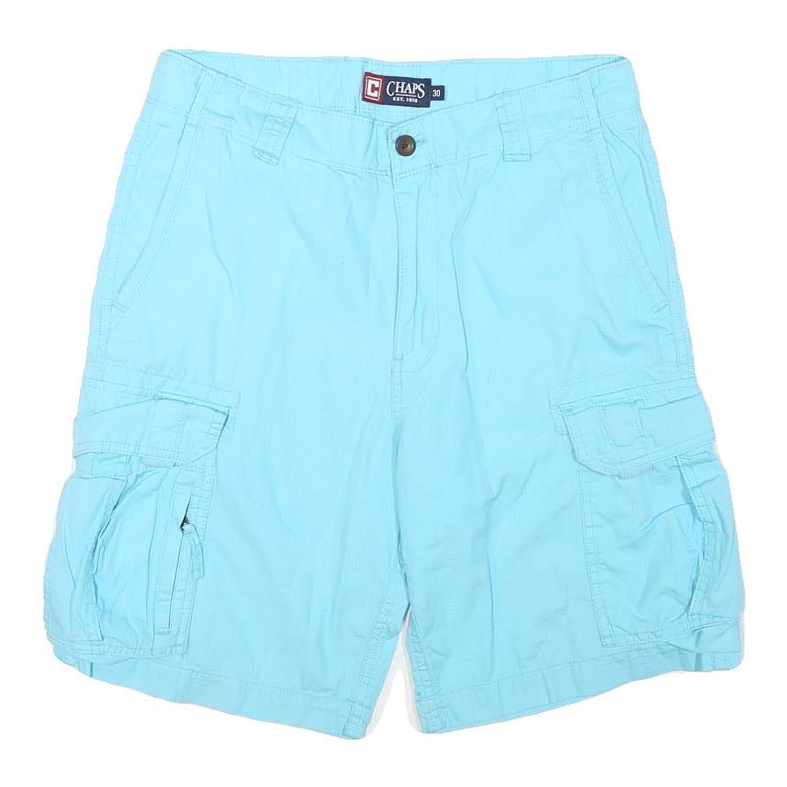 CHAPS Mens Shorts Blue Cargo M W30 Cotton Blend Casual Pockets Comfortable Refurbished - N/A refurbished available on Cerqular