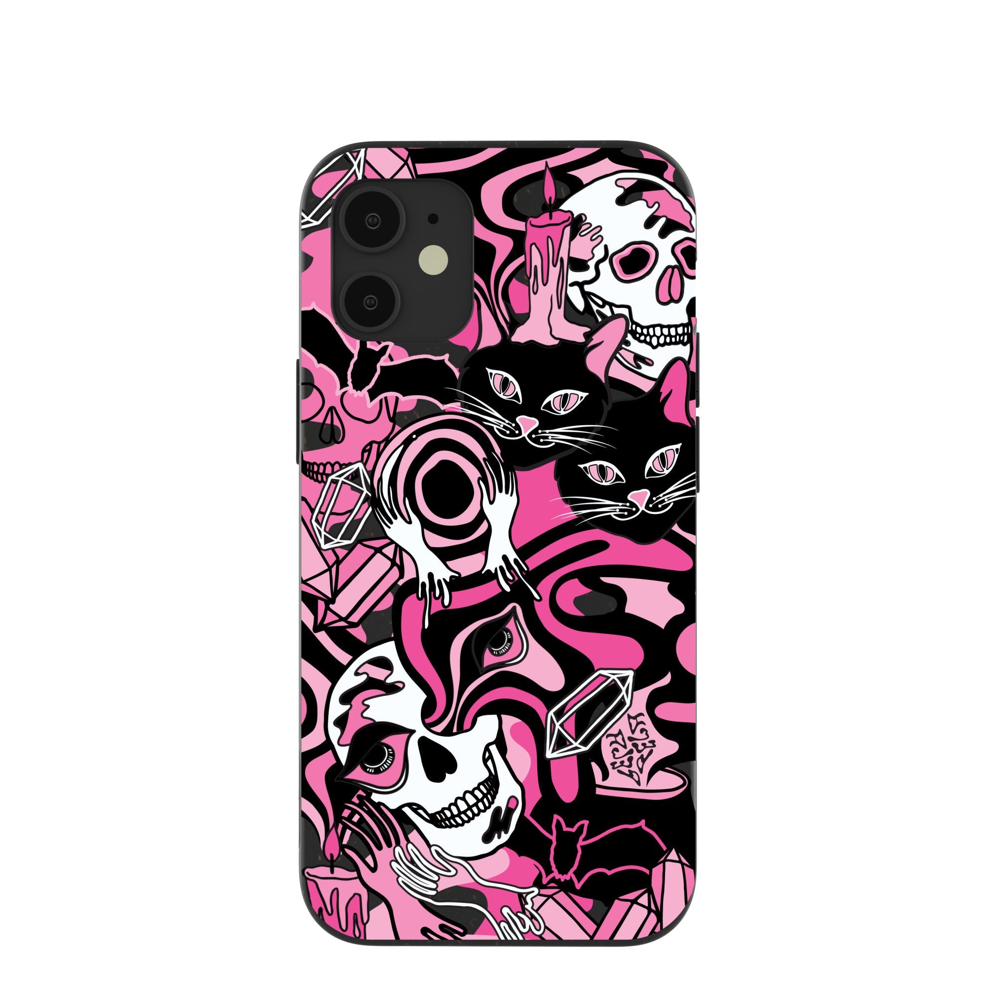 Black Spellbound Ghouls iPhone 12 Mini Case Refurbished - Pela Case refurbished available on Cerqular