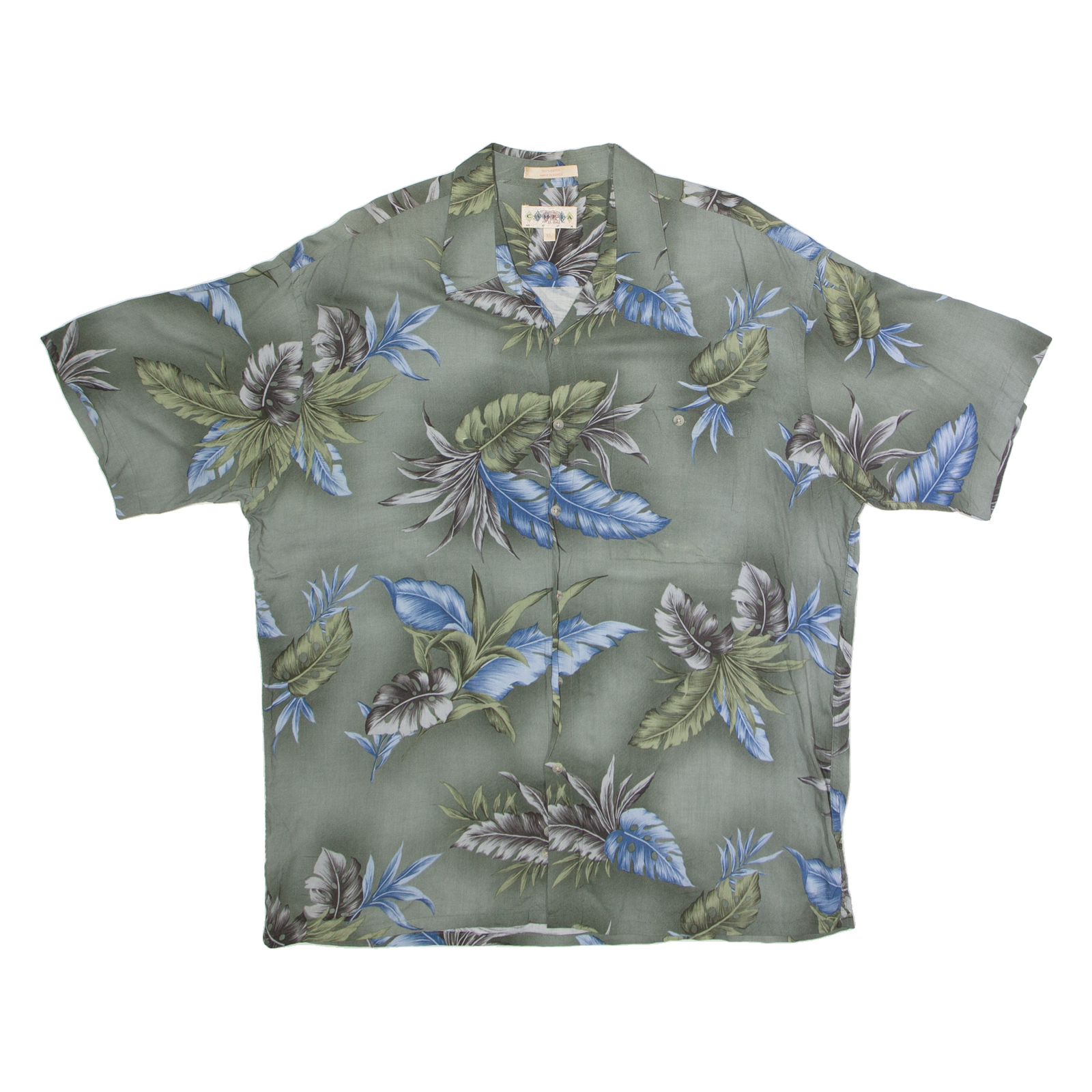 CAMPIA MODA Mens Hawaiian Shirt Green 90s Floral XL Refurbished - N/A refurbished available on Cerqular
