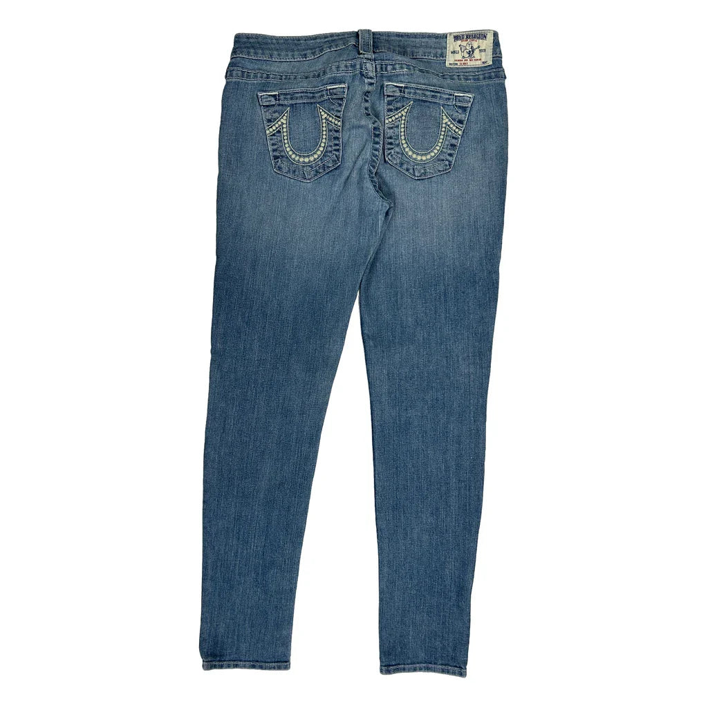 True Religion Skinny Jeans - 32W UK 10 Blue Denim Refurbished - Thrifted (note: this is a term often used to describe second- refurbished available on Cerqular