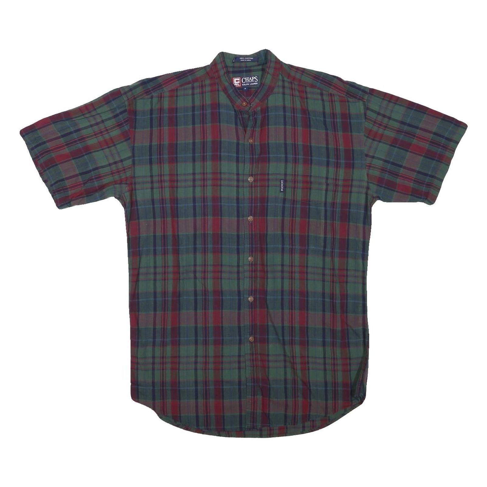 CHAPS RALPH LAUREN Mens Green & Red Check Shirt M Cotton Blend Smart Casual Refurbished - N/A refurbished available on Cerqular