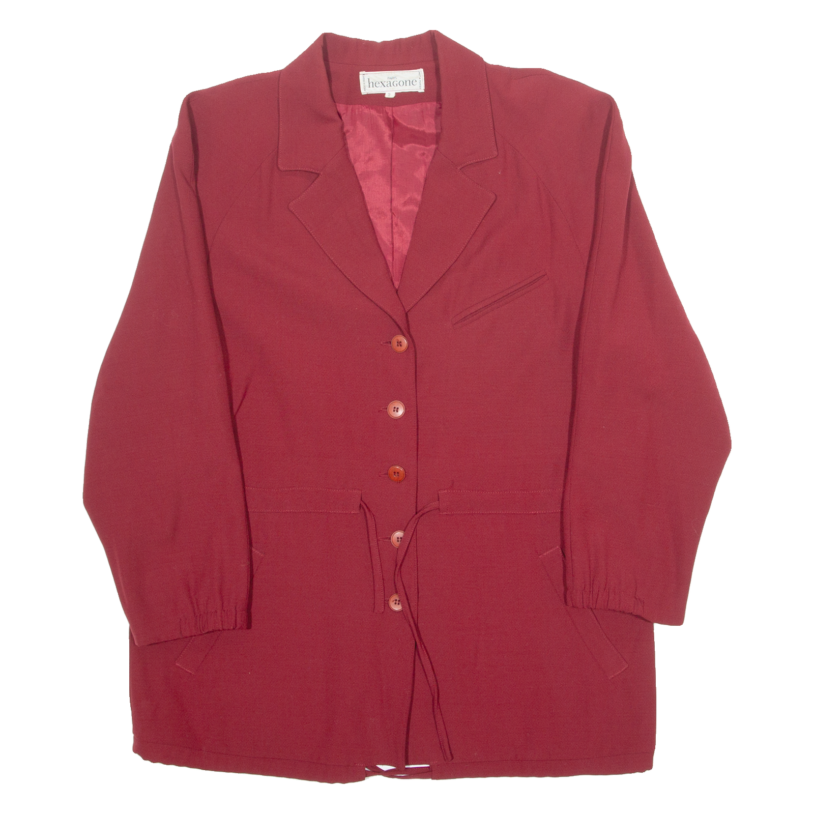 HEXAGON Womens Blazer Jacket Red Wool 90s M Refurbished - N/A refurbished available on Cerqular