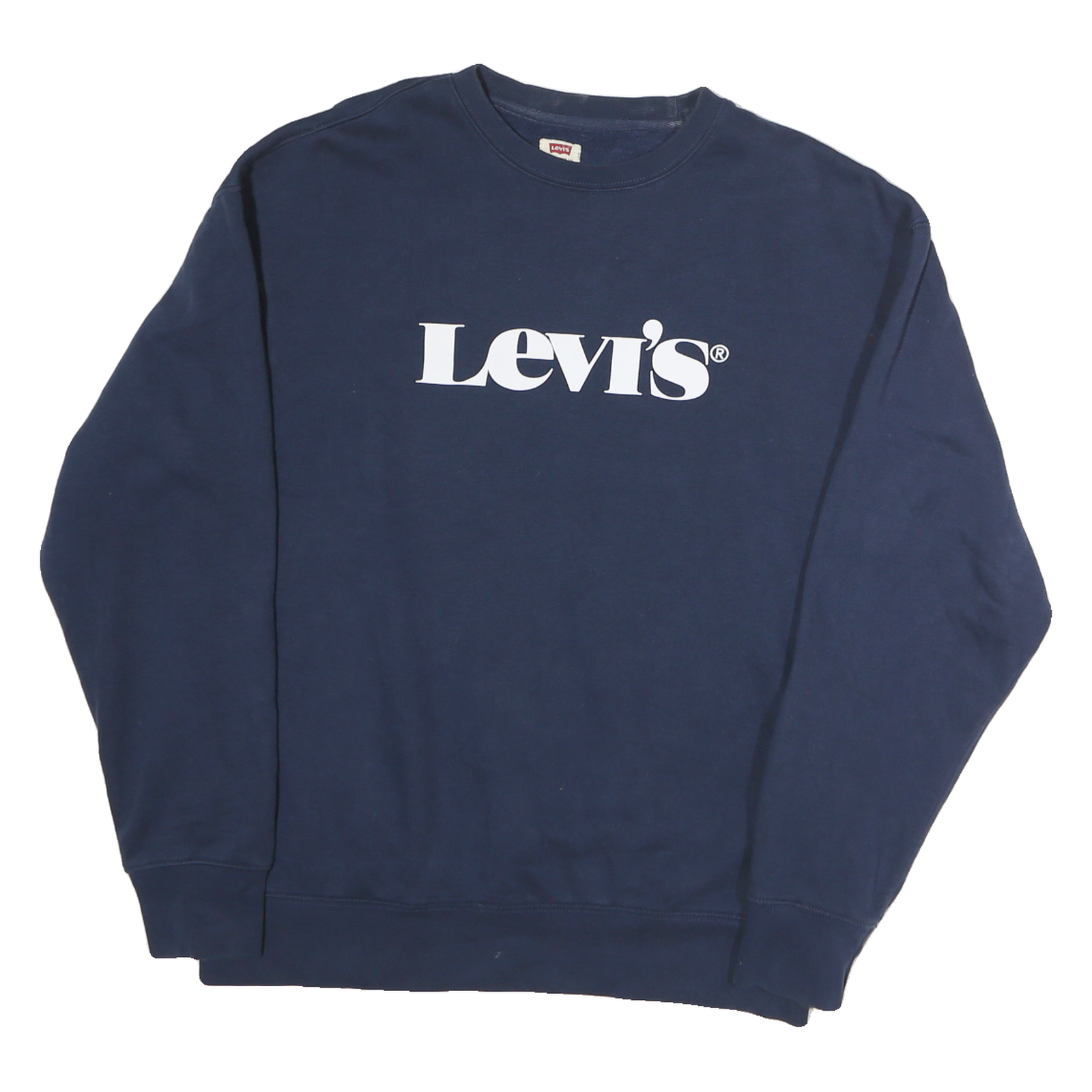 LEVI'S Mens Navy Blue Sweatshirt Crew Neck S Cotton Logo Pullover Comfortable Refurbished - N/A refurbished available on Cerqular
