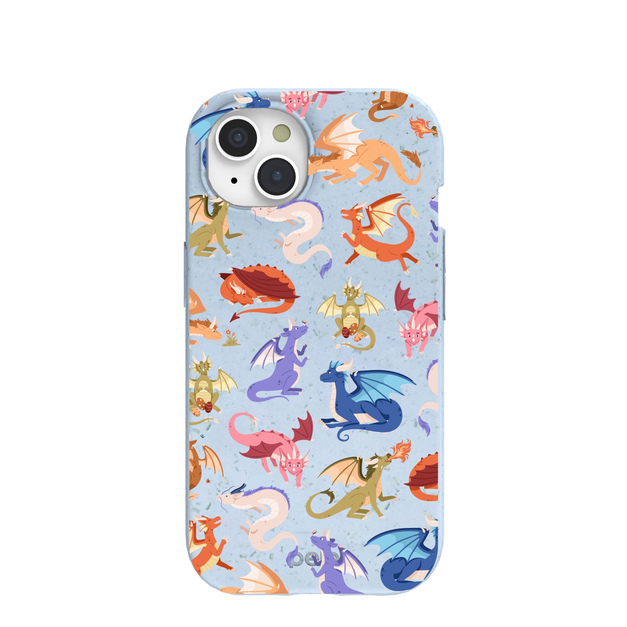 Powder Blue Dragon Cuties iPhone 15 Case Refurbished - Pela Case refurbished available on Cerqular