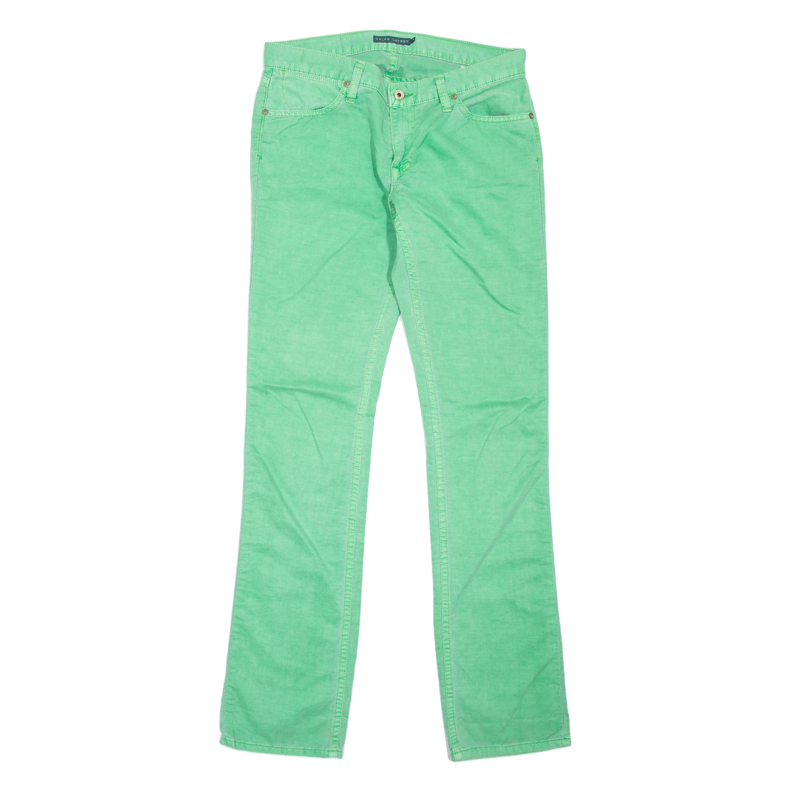 RALPH LAUREN Madison Womens Trousers Green Slim Straight Linen W29 L33 Refurbished - N/A refurbished available on Cerqular