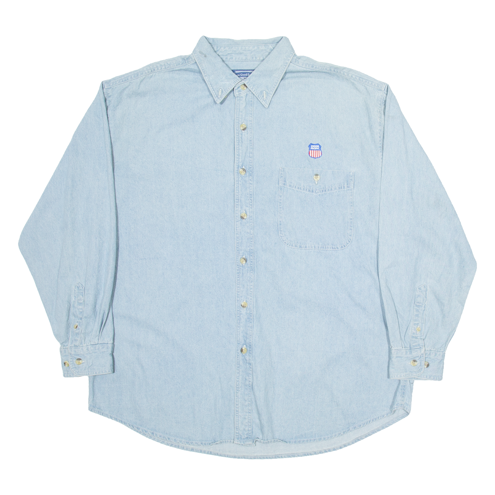 ALL SPORT Mens Denim Shirt Blue Long Sleeve XL Refurbished - N/A refurbished available on Cerqular