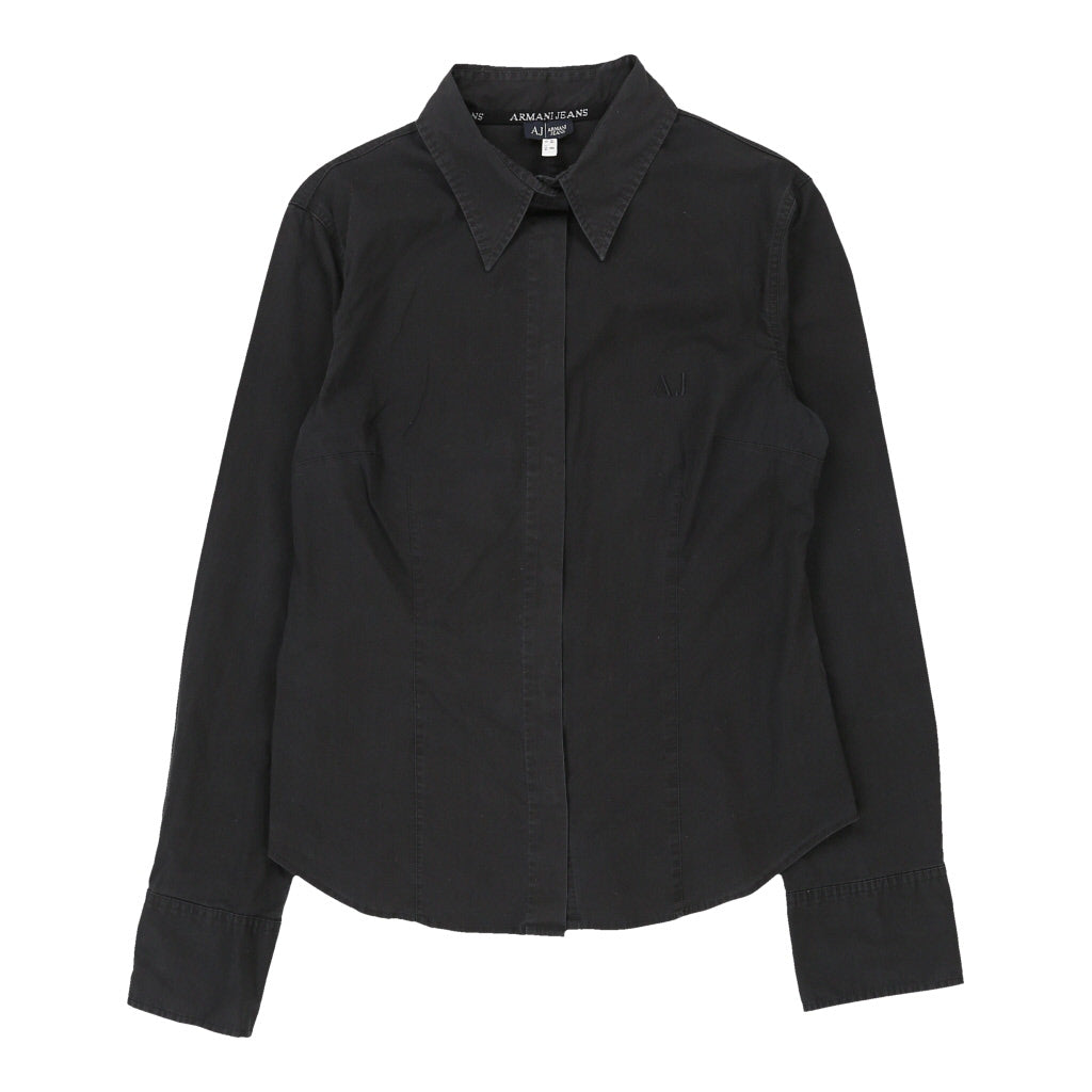Armani Jeans Shirt - Large Black Cotton | Size: large Refurbished - N/A (Preloved Designer is not a specific brand, it refurbished available on Cerqular
