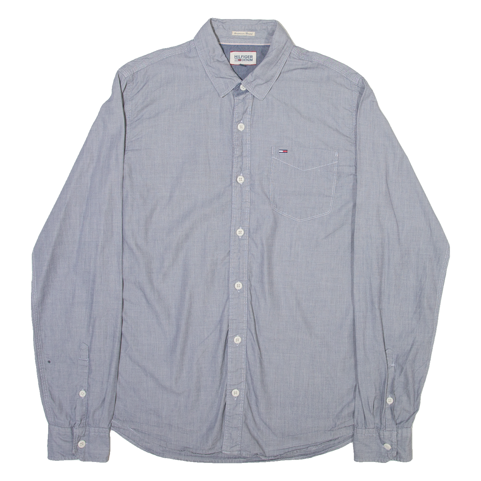 TOMMY HILFIGER Mens Plain Shirt Blue Long Sleeve M Refurbished - N/A refurbished available on Cerqular