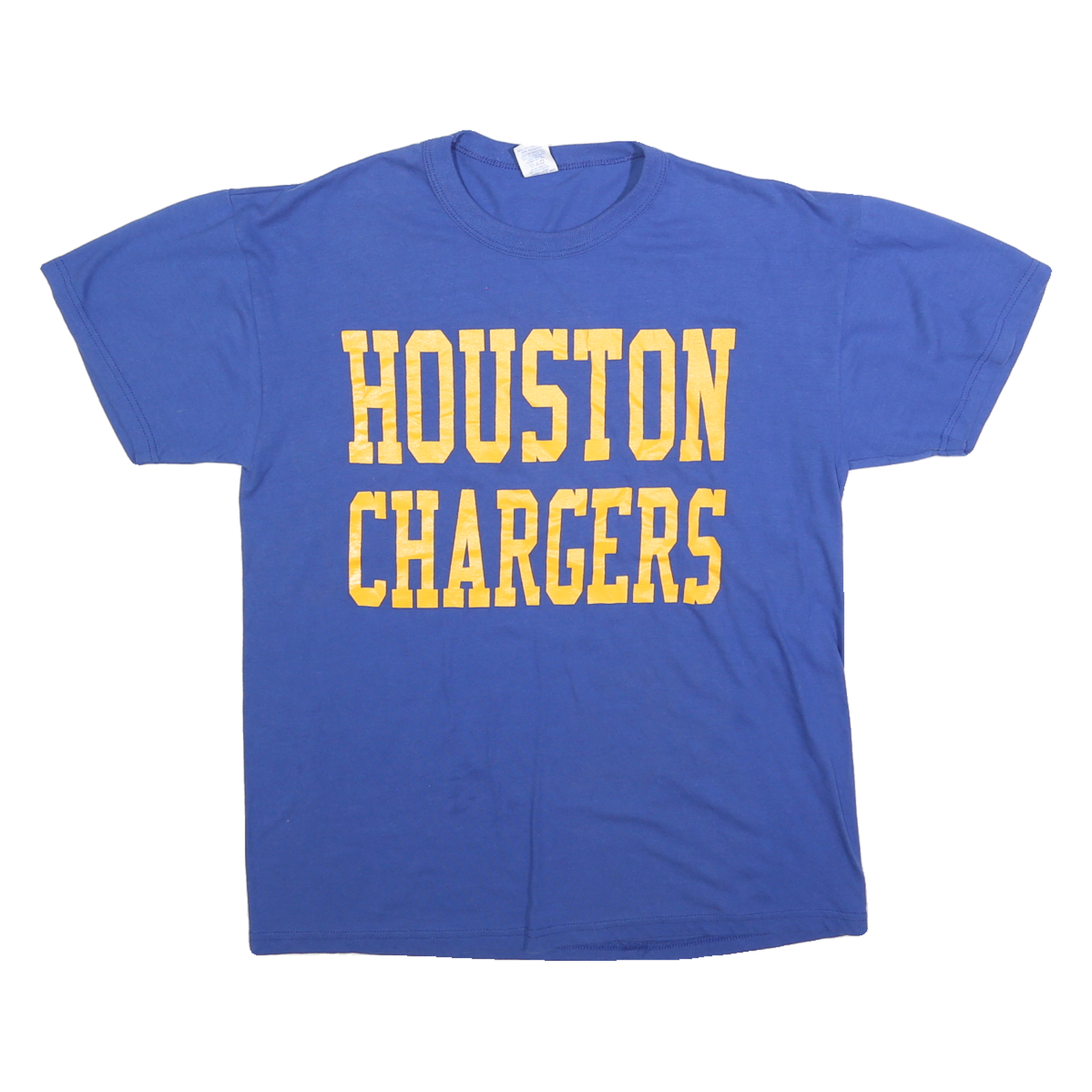 RUSSELL ATHLETIC Mens Blue Houston Chargers Graphic T-Shirt M Short Sleeve Crew Refurbished - N/A refurbished available on Cerqular