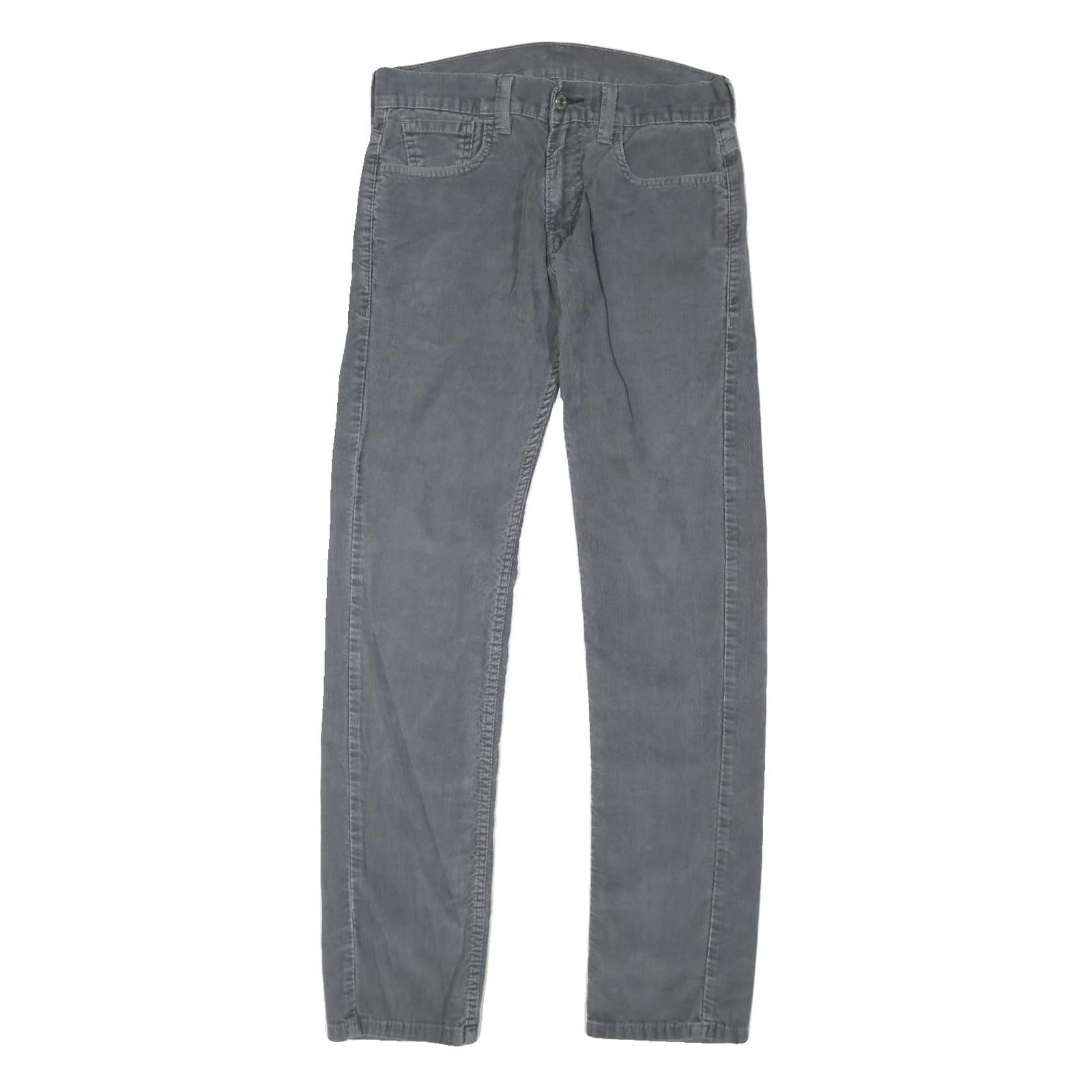 LEVI'S Womens Cotton Blend Grey Regular Straight Trousers W30 L33 Classic Zip Refurbished - N/A refurbished available on Cerqular