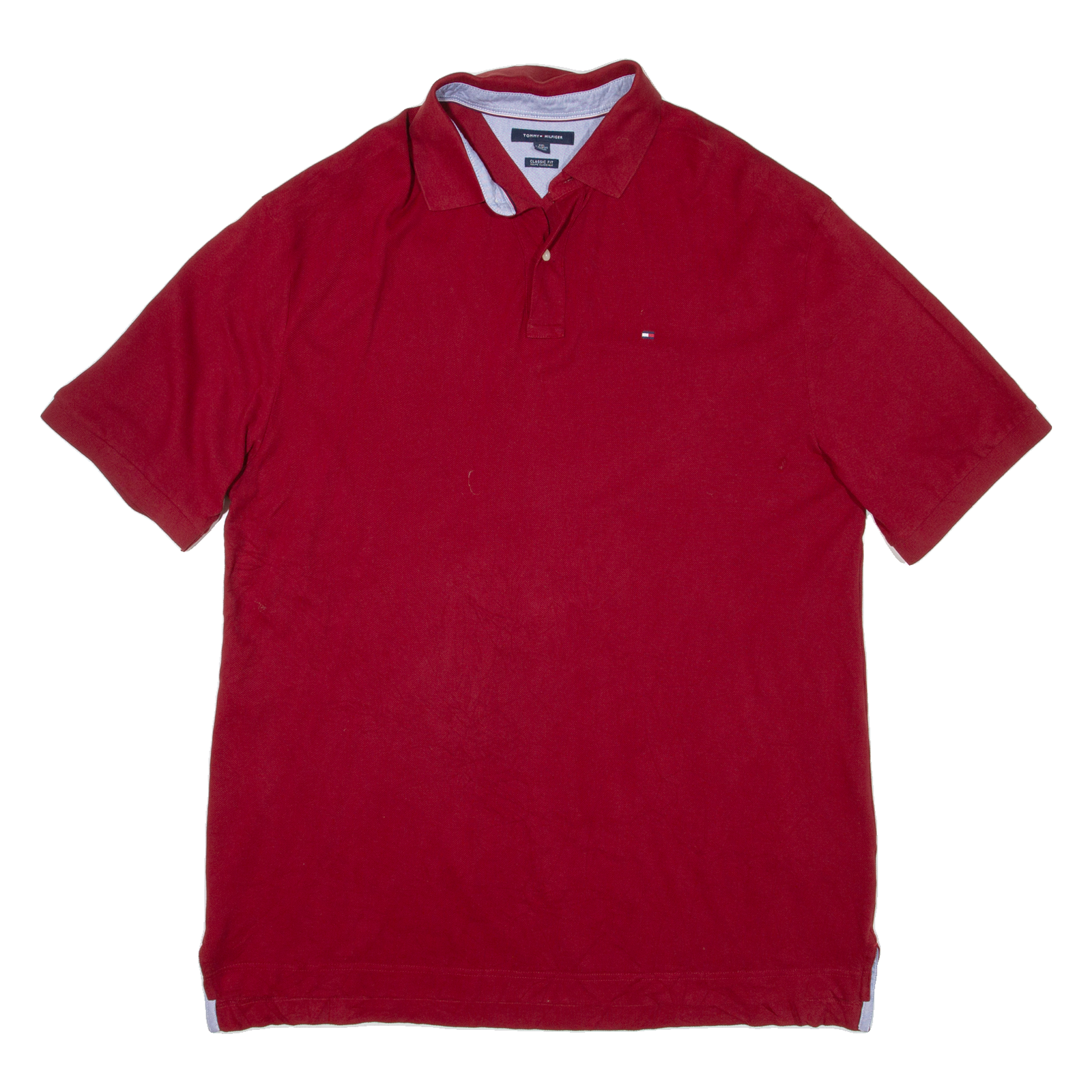 TOMMY HILFIGER Mens Polo Shirt Red 2XL Refurbished - N/A refurbished available on Cerqular