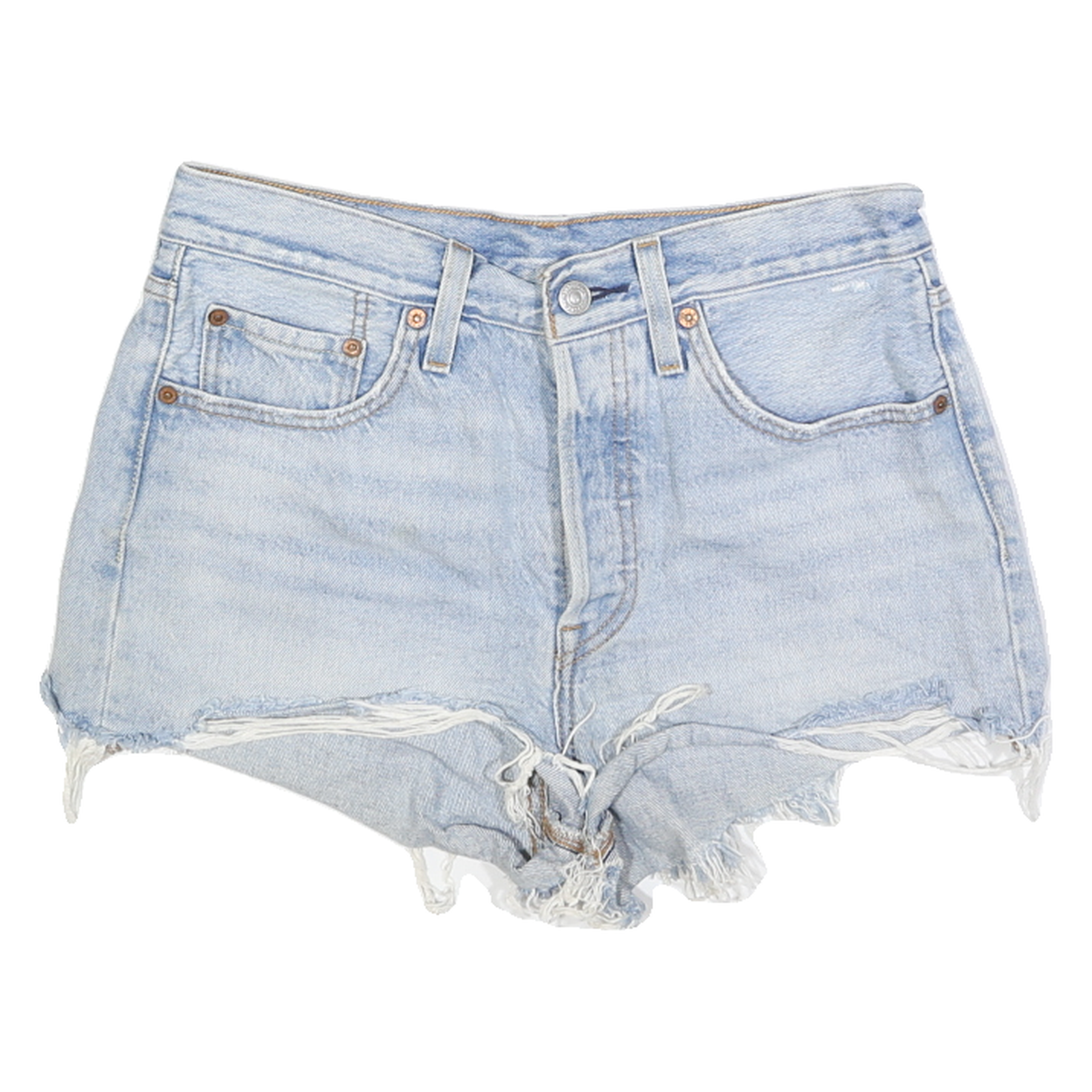 LEVI'S Womens Denim Blue Casual Cut-Off Shorts Size S W27 Distressed Refurbished - N/A refurbished available on Cerqular