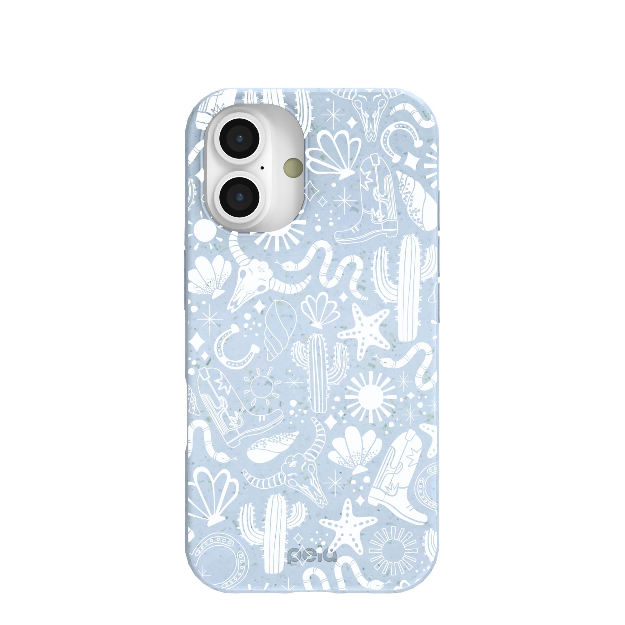 Powder Blue Coastal Rodeo iPhone 16 Case Refurbished - Pela Case refurbished available on Cerqular