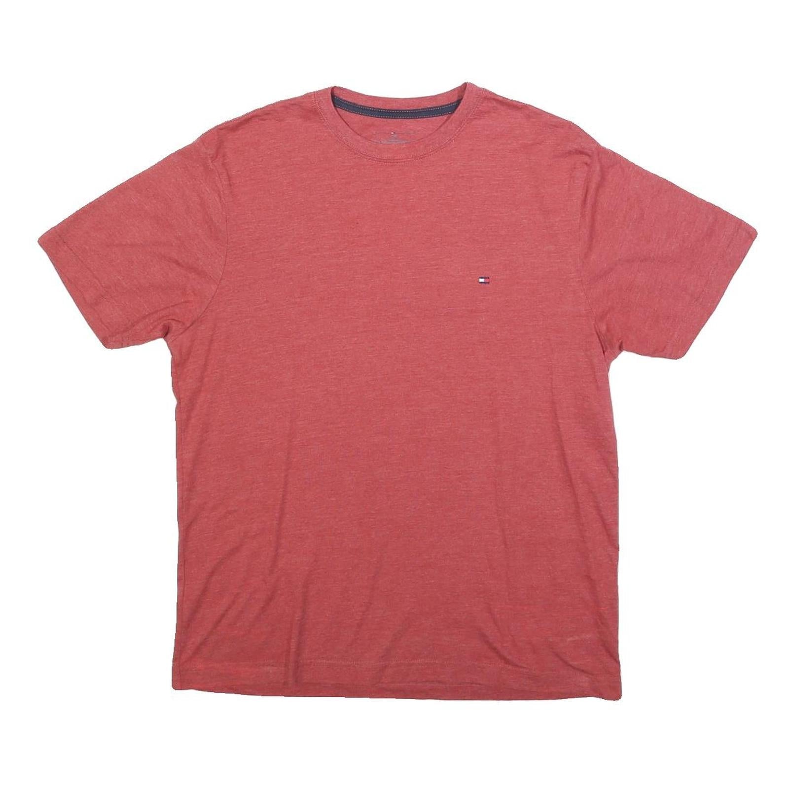 TOMMY HILFIGER Mens Red Graphic T-Shirt S Short Sleeve Crew Neck Cotton Blend Refurbished - N/A refurbished available on Cerqular