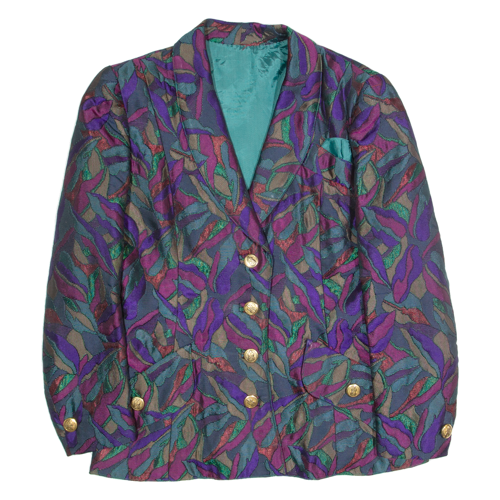 Womens Blazer Jacket Purple 90s Crazy Pattern M Refurbished - N/A refurbished available on Cerqular