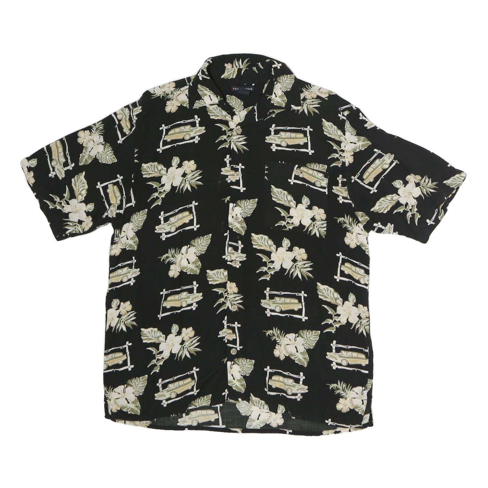 Buy KNIGHTSBRIDGE Mens Black Hawaiian Shirt M Floral Print Casual Summer Wear Refurbished - $16.89 KNIGHTSBRIDGE Mens Black Hawaiian Shirt M Floral Print Casual Summer Wear Refurbished - N/A refurbished available on Cerqular