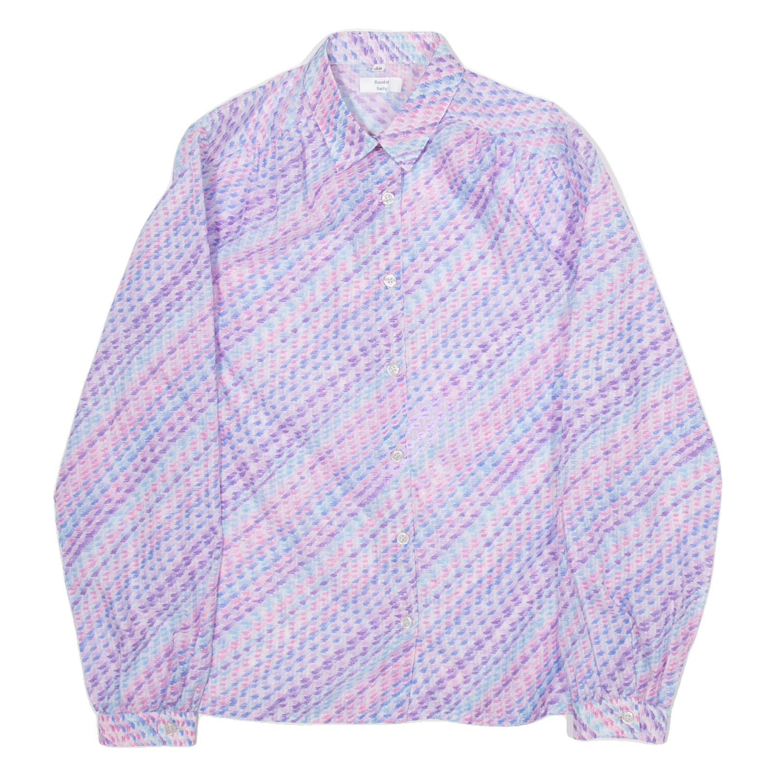 Womens Shirt Top Purple Long Sleeve Silk Striped XS Refurbished - N/A refurbished available on Cerqular