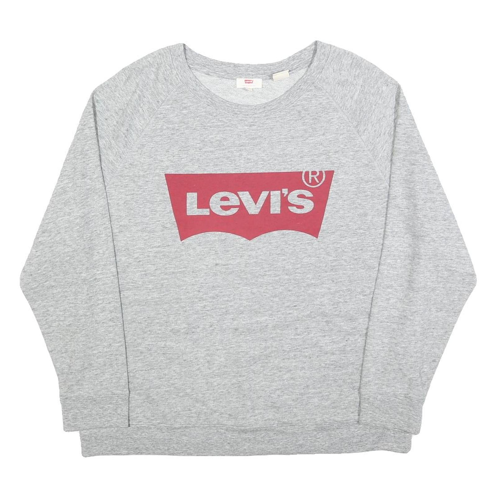 LEVI'S Womens Grey Sweatshirt Crew Neck 2XL Cotton Blend Logo Pullover Refurbished - N/A refurbished available on Cerqular