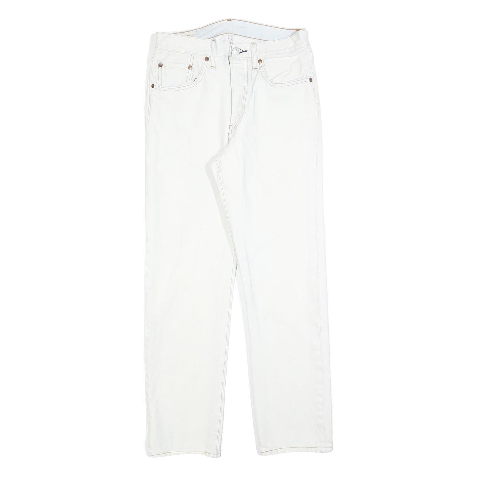 LEVI'S 501 Womens White Regular Straight Denim Raw Woven W26 L28 Classic Cotton Refurbished - N/A refurbished available on Cerqular