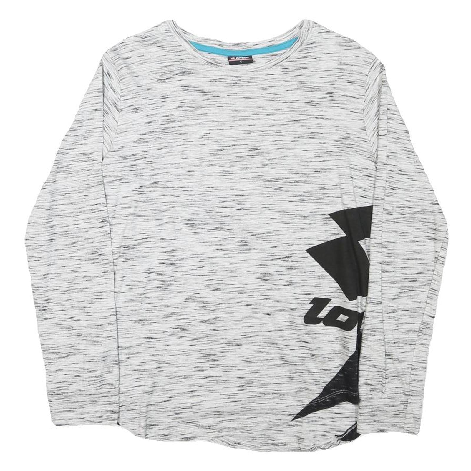 LOTTO Womens White & Black Graphic T-Shirt S Long Sleeve Crew Neck Cotton Blend Refurbished - N/A refurbished available on Cerqular