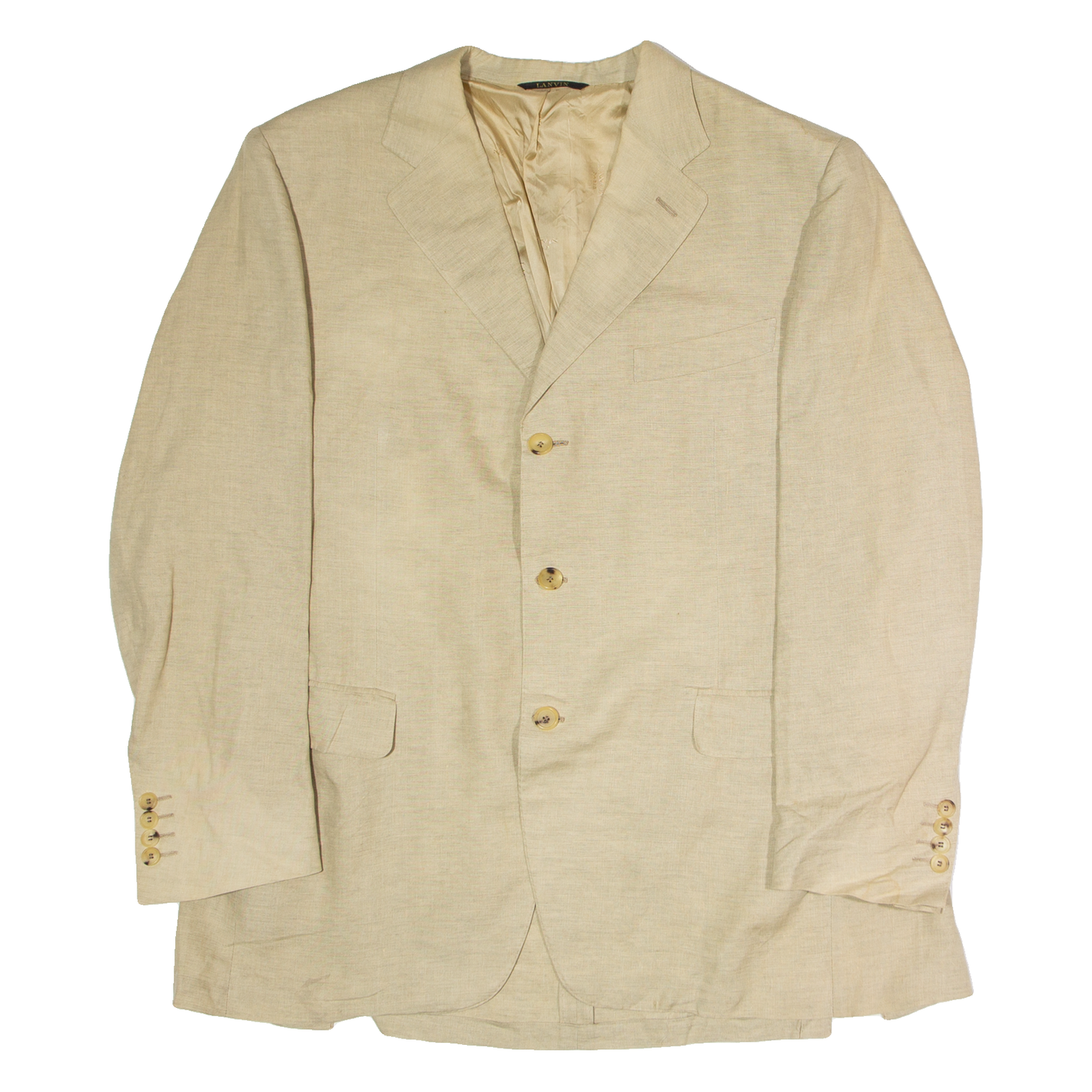 LANVIN Mens Blazer Jacket Beige Linen XL Refurbished - N/A refurbished available on Cerqular