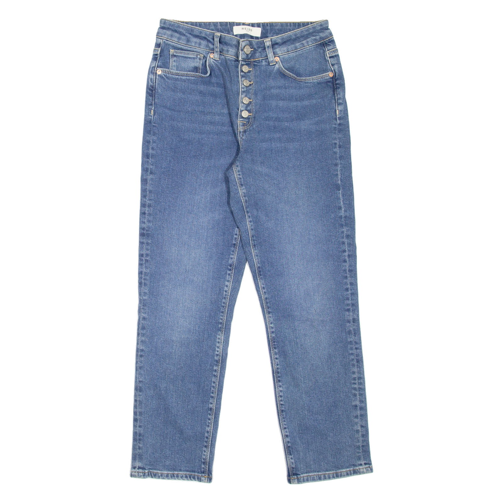 REISS Womens Jeans Blue Regular Straight Stone Wash W26 L27 Refurbished - N/A refurbished available on Cerqular