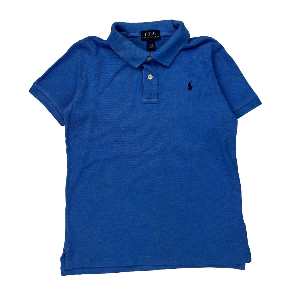 Age 7 Polo By Ralph Lauren Polo Shirt - Small Blue Cotton Refurbished - Thrifted (note: this is a term often used to describe second- refurbished available on Cerqular