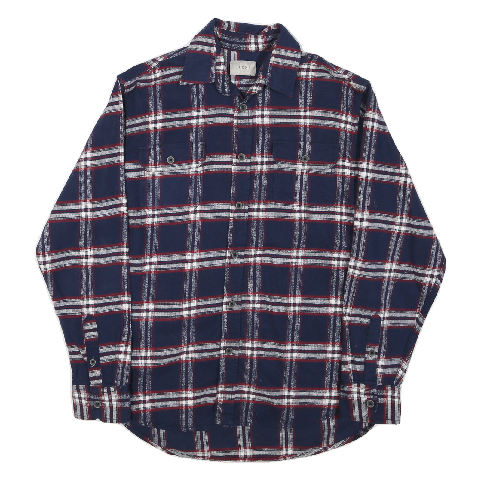 JACHS Mens Blue & Red Check Shirt M Button Long Sleeve Casual Cotton Refurbished - N/A refurbished available on Cerqular