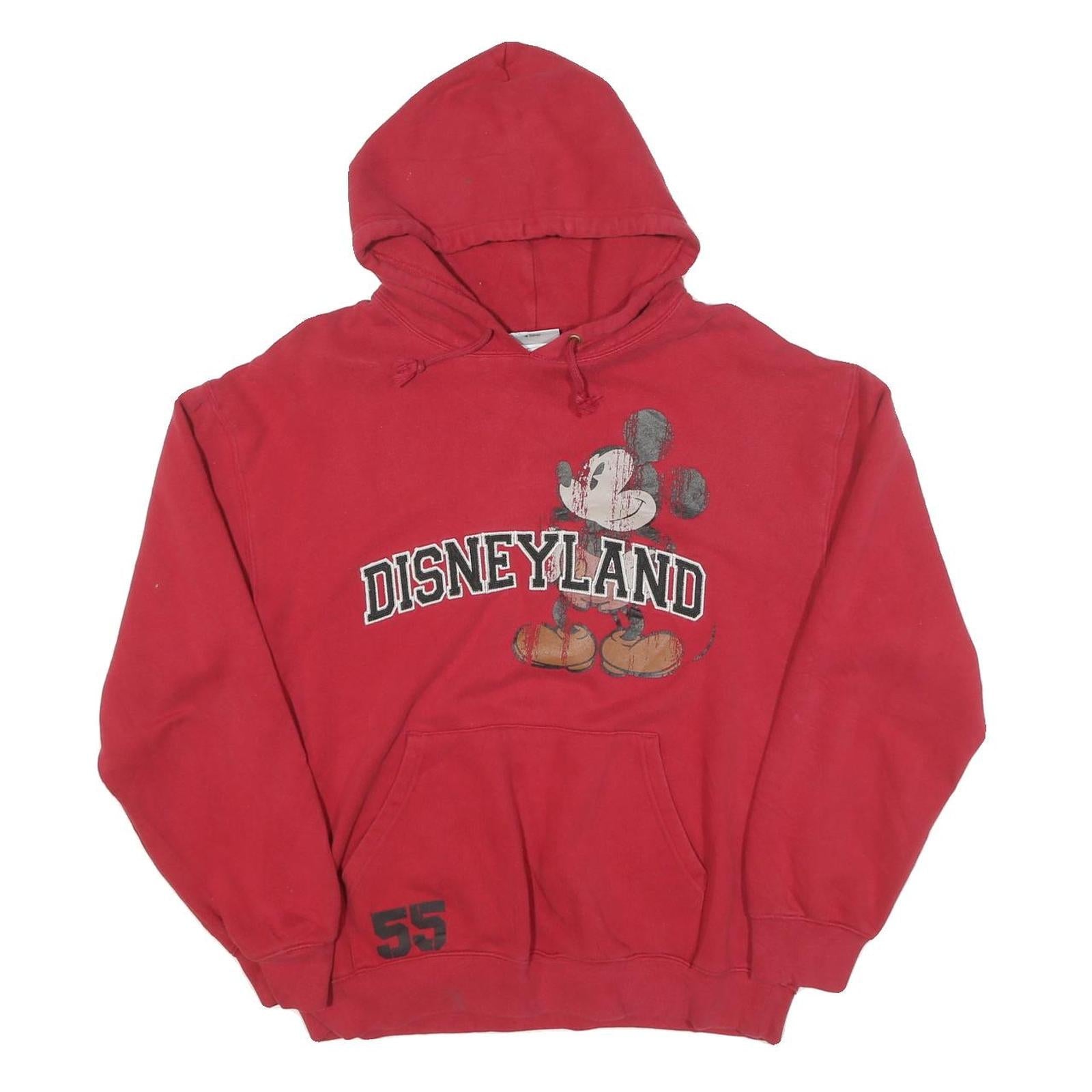 DISNEY Mens Red Disneyland Hoodie S Cotton Blend Pullover Casual Refurbished - N/A refurbished available on Cerqular