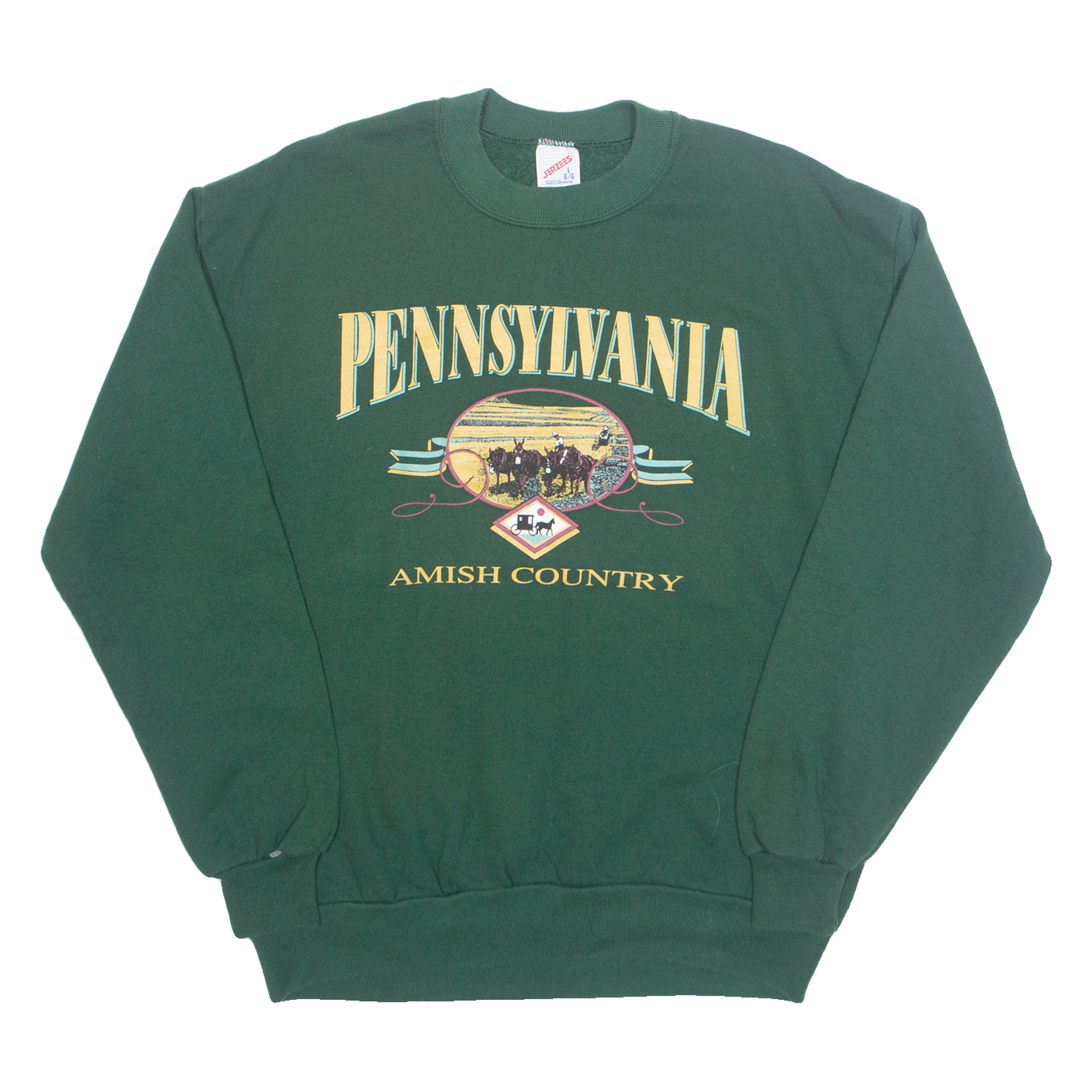 JERZEES Pennsylvania Amish Country Womens Sweatshirt Green USA L Refurbished - N/A refurbished available on Cerqular