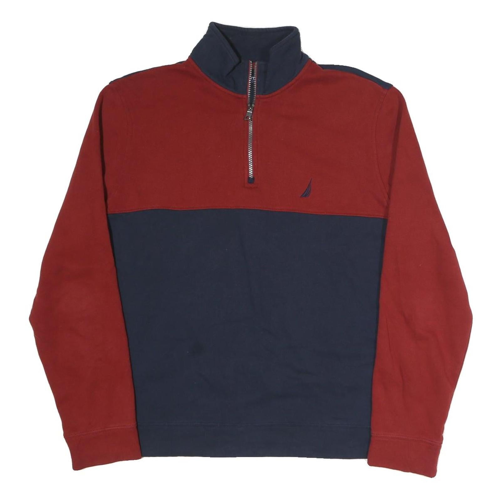 Buy NAUTICA Mens Red & Blue Quarter Zip L Sweatshirt Cotton Blend Pullover Casual Refurbished - $32.49 NAUTICA Mens Red & Blue Quarter Zip L Sweatshirt Cotton Blend Pullover Casual Refurbished - N/A refurbished available on Cerqular