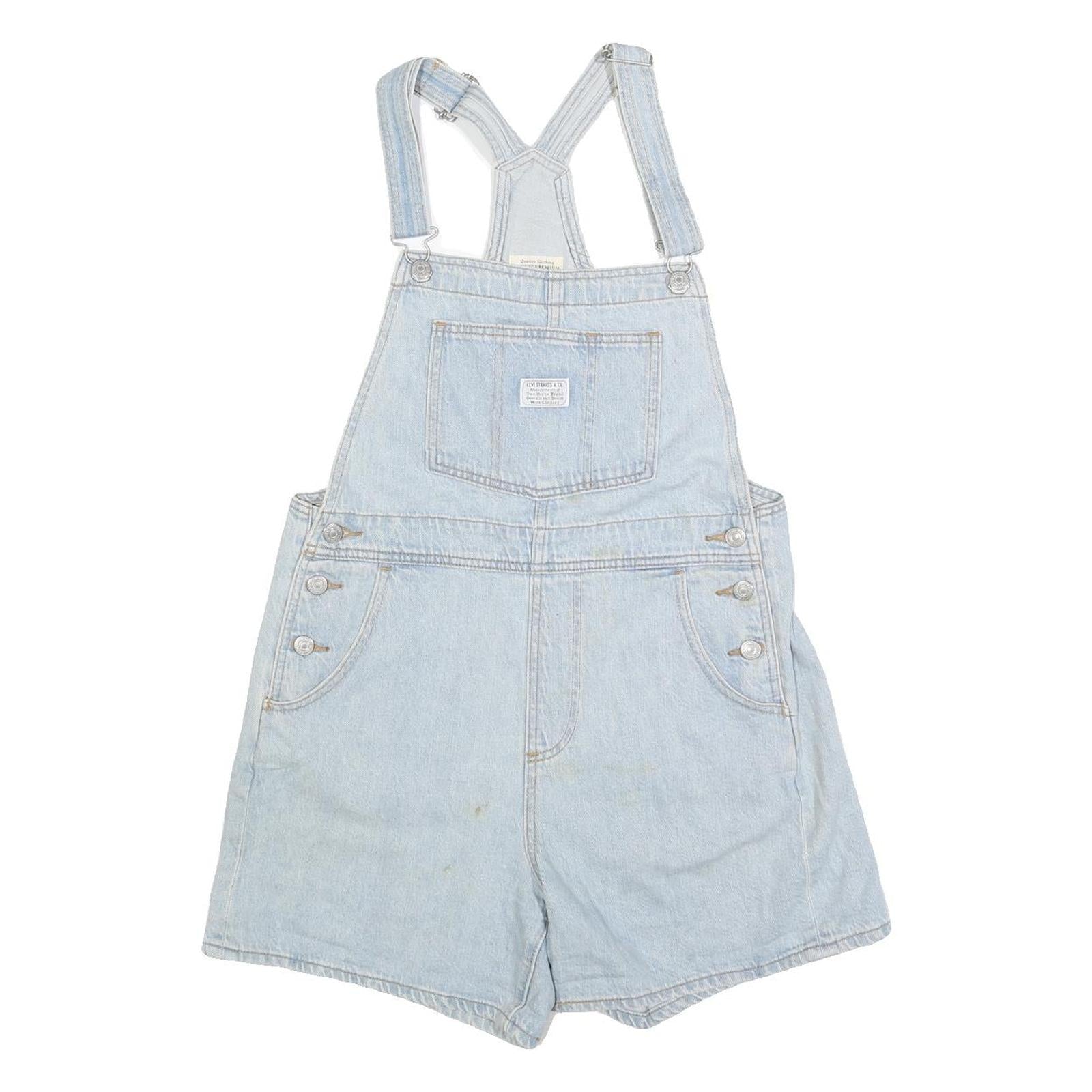 LEVI'S Womens Light Blue Denim Cotton Blend Short Dungarees S W34 L4 Casual Refurbished - N/A refurbished available on Cerqular