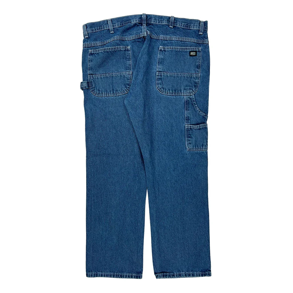 Key Carpenter Jeans - 38W 31L Blue Denim Refurbished - Thrifted (note: this is a term often used to describe second- refurbished available on Cerqular