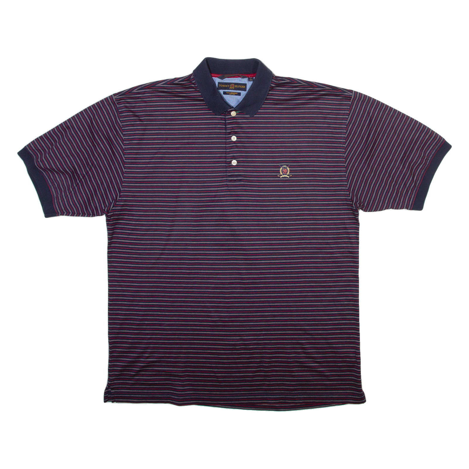 TOMMY HILFIGER Mens Polo Shirt Blue Striped XL Refurbished - N/A refurbished available on Cerqular