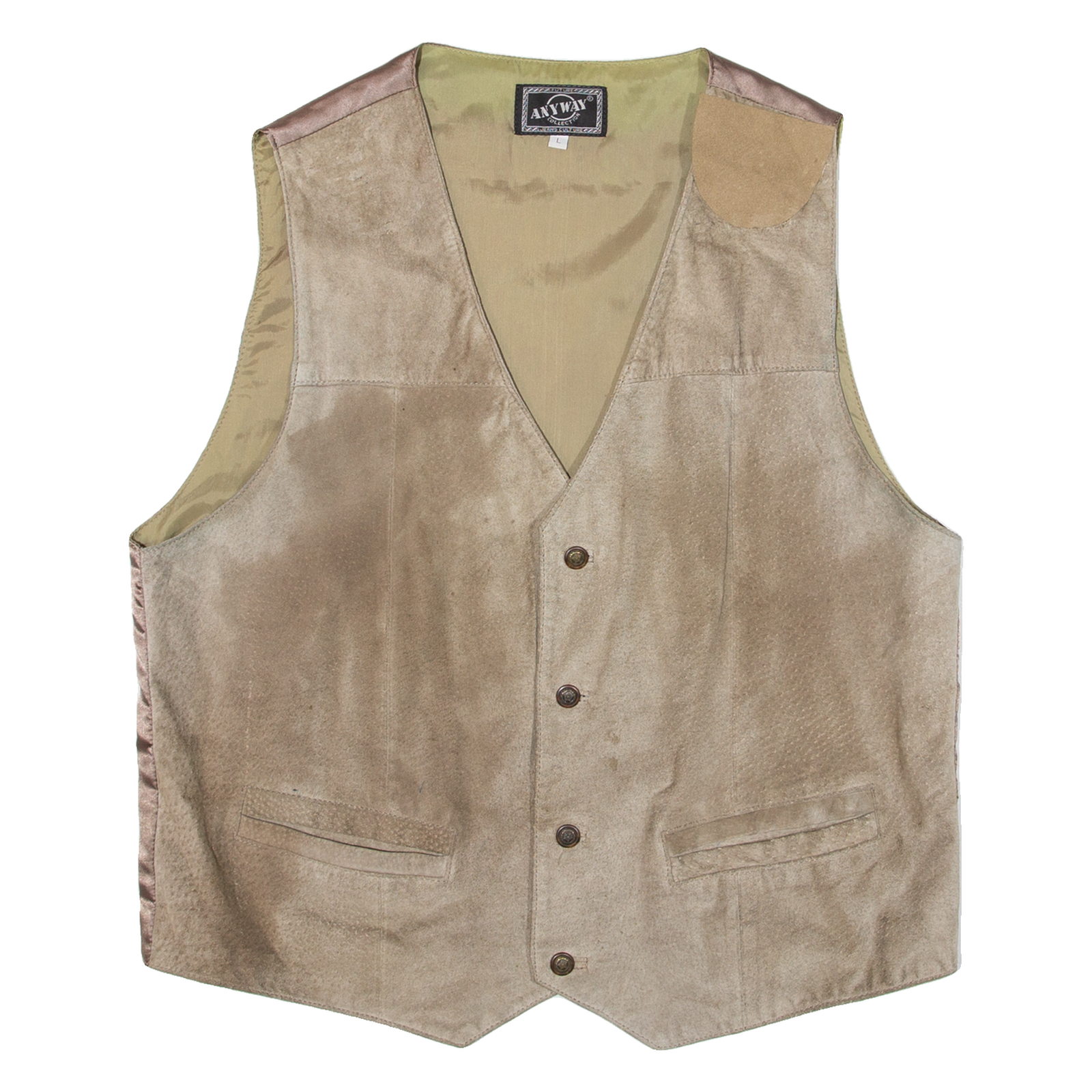 ANYWAY Mens Blazer Waistcoat Beige L Refurbished - N/A refurbished available on Cerqular