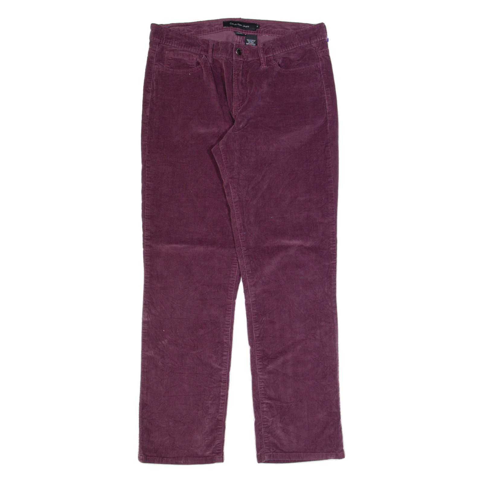 CALVIN KLEIN Womens Corduroy Trousers Purple Regular Straight W30 L30 Refurbished - N/A refurbished available on Cerqular