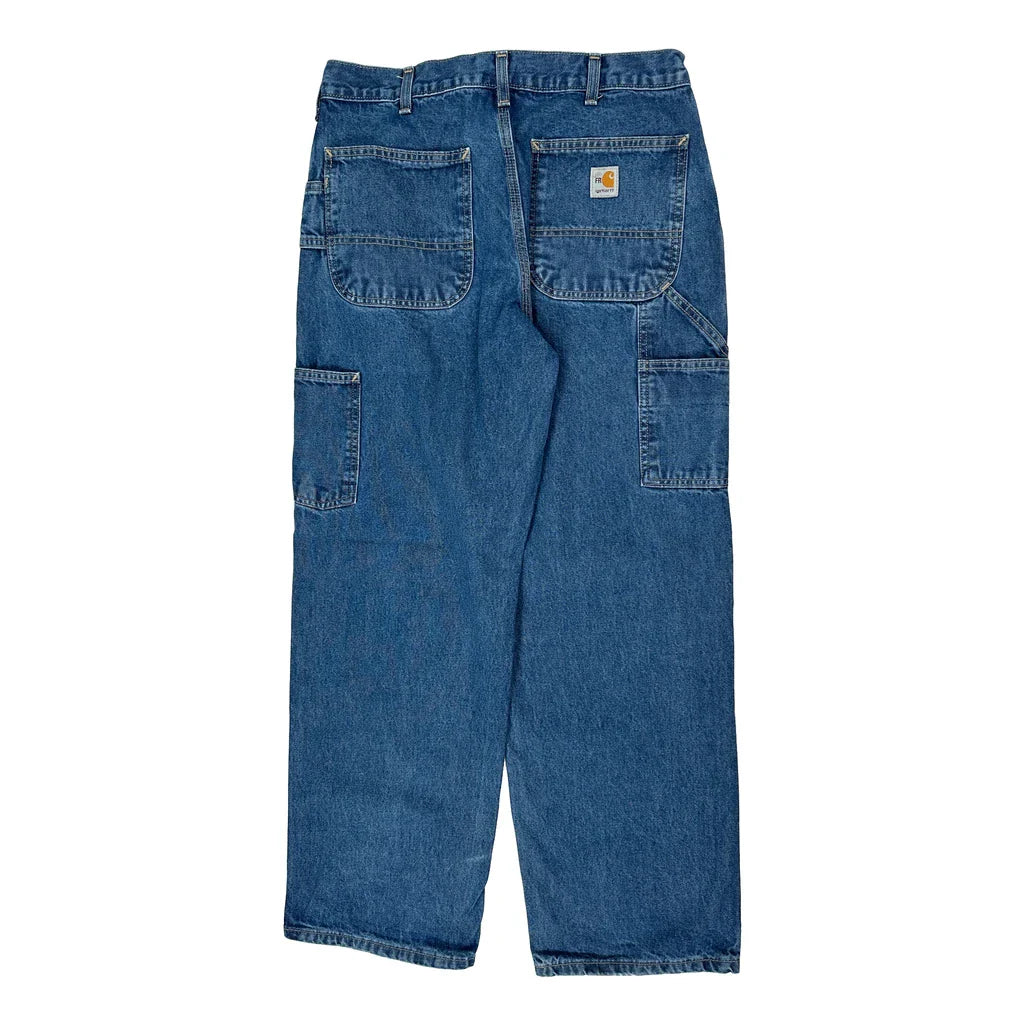 Buy Carhartt Carpenter Jeans - 32W 30L Blue Cotton Refurbished - $87.09 Carhartt Carpenter Jeans - 32W 30L Blue Cotton Refurbished - Thrifted (note: this is a term often used to describe second- refurbished available on Cerqular