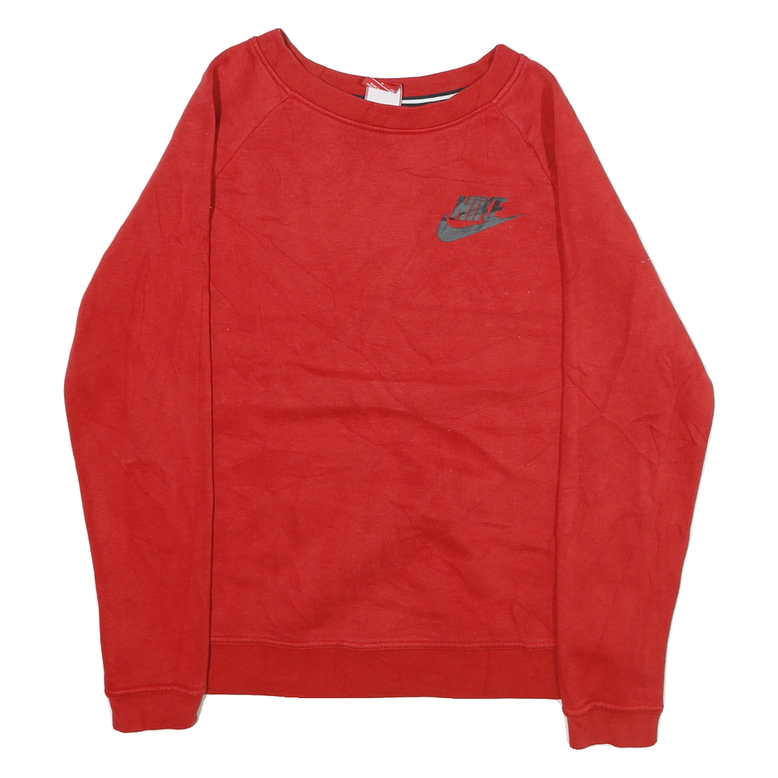 NIKE Mens Red Crew Neck S Cotton Blend Sweatshirt Pullover Comfortable Casual Refurbished - N/A refurbished available on Cerqular