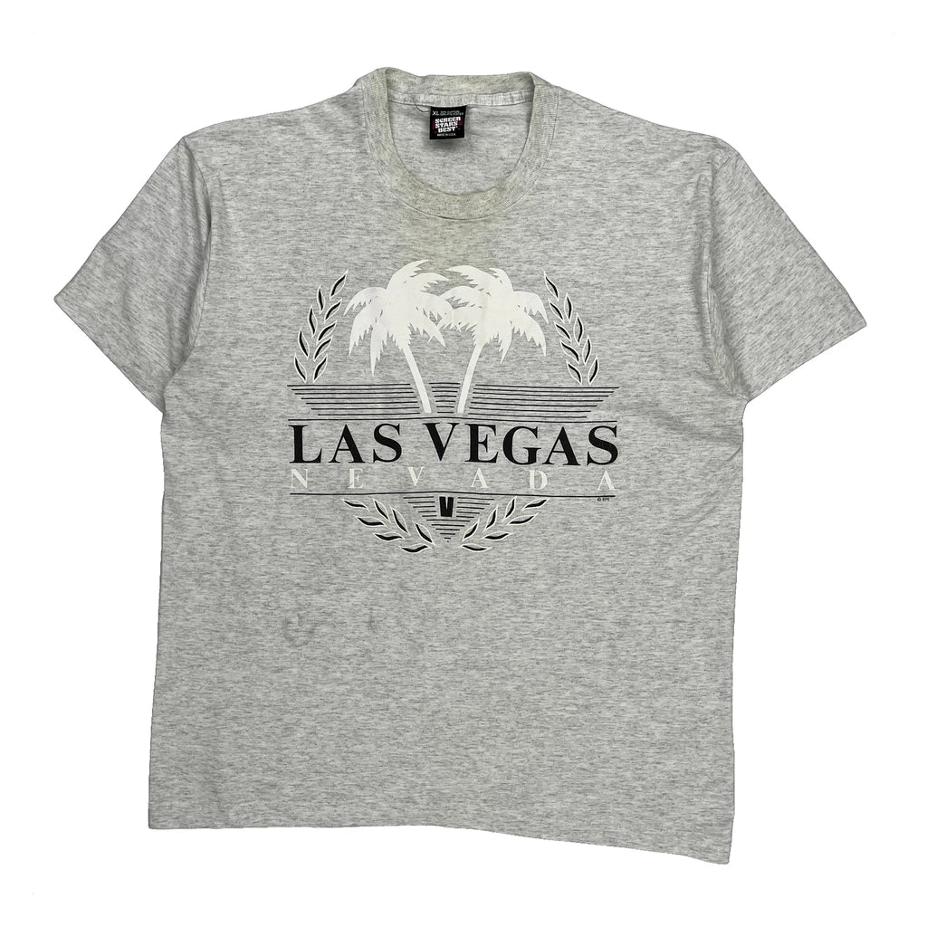 Screen Stars Single Stitch T-Shirt - XL Grey Cotton Refurbished - Thrifted (note: this is a term often used to describe second- refurbished available on Cerqular