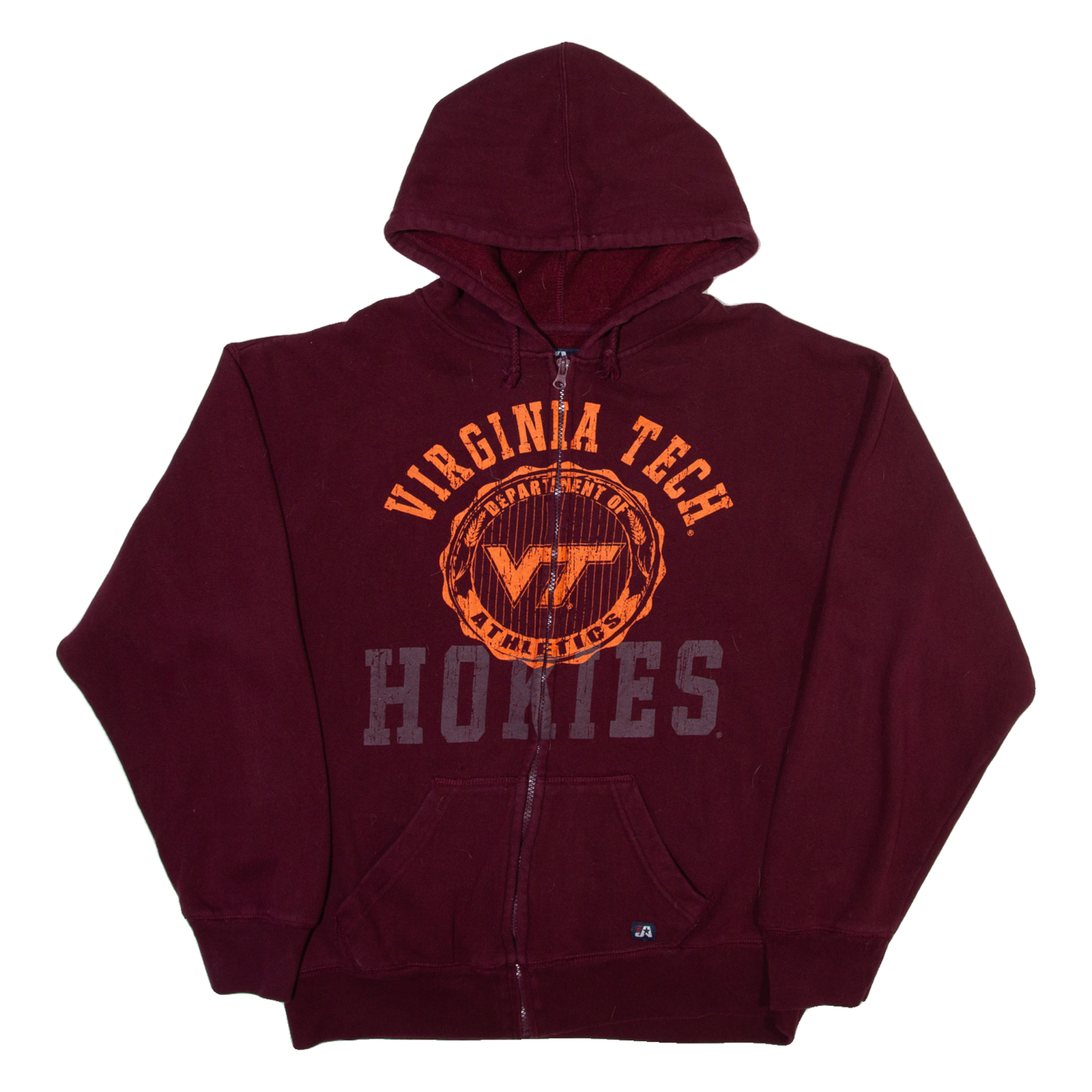 J.American Virginia Tech Mens Maroon Hoodie Full Zip USA M Refurbished - N/A refurbished available on Cerqular