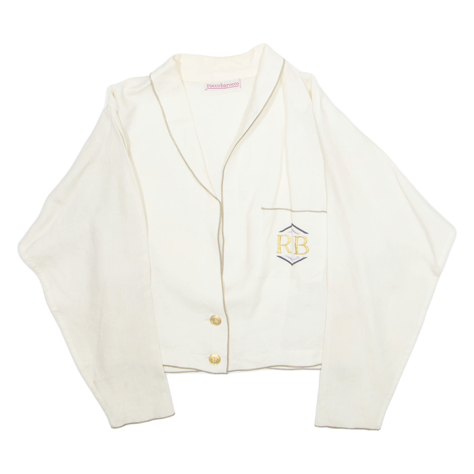ROCCOBAROCCO Womens Blouse Cream Long Sleeve M Refurbished - N/A refurbished available on Cerqular