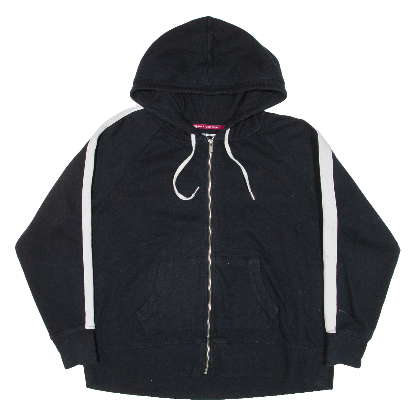 TOMMY HILFIGER Womens Black Hoodie Full Zip XL Refurbished - N/A refurbished available on Cerqular