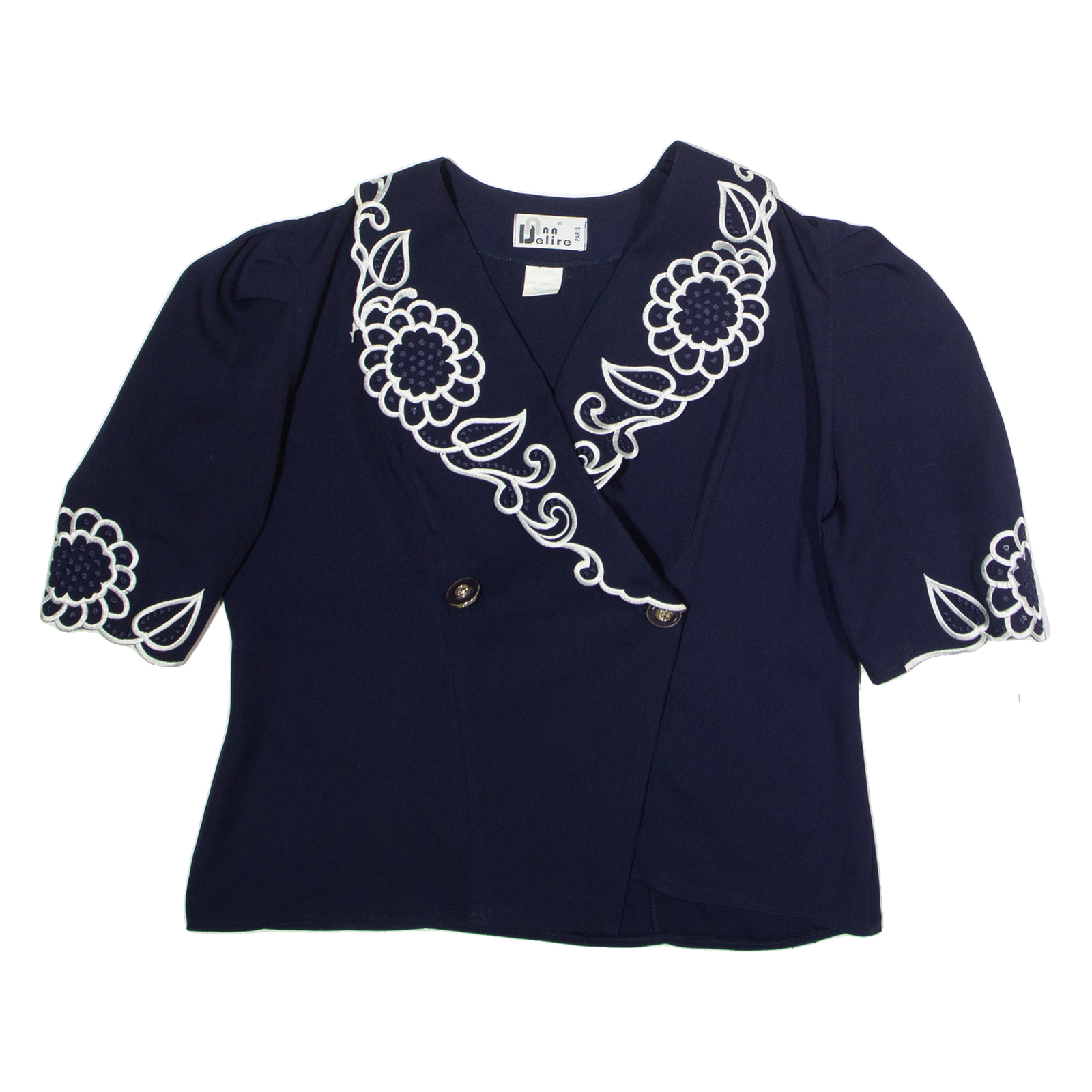 DELIRE Womens Blazer Jacket Blue Floral UK 18 Refurbished - N/A refurbished available on Cerqular