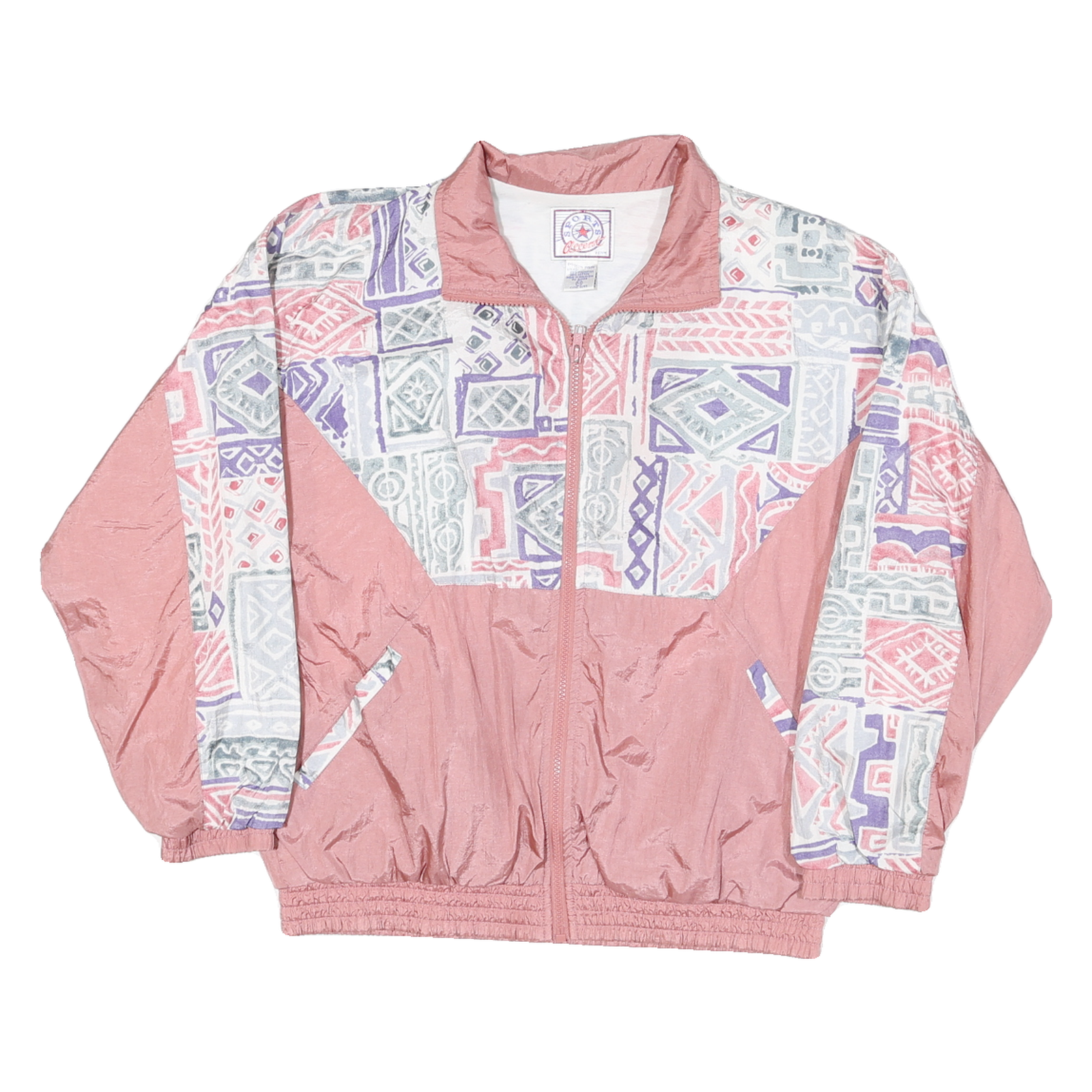 Buy SPORTS Womens Pink & Multi Colour Nylon Zip Jacket S Vintage Geometric Pattern Refurbished - $37.69 SPORTS Womens Pink & Multi Colour Nylon Zip Jacket S Vintage Geometric Pattern Refurbished - N/A refurbished available on Cerqular