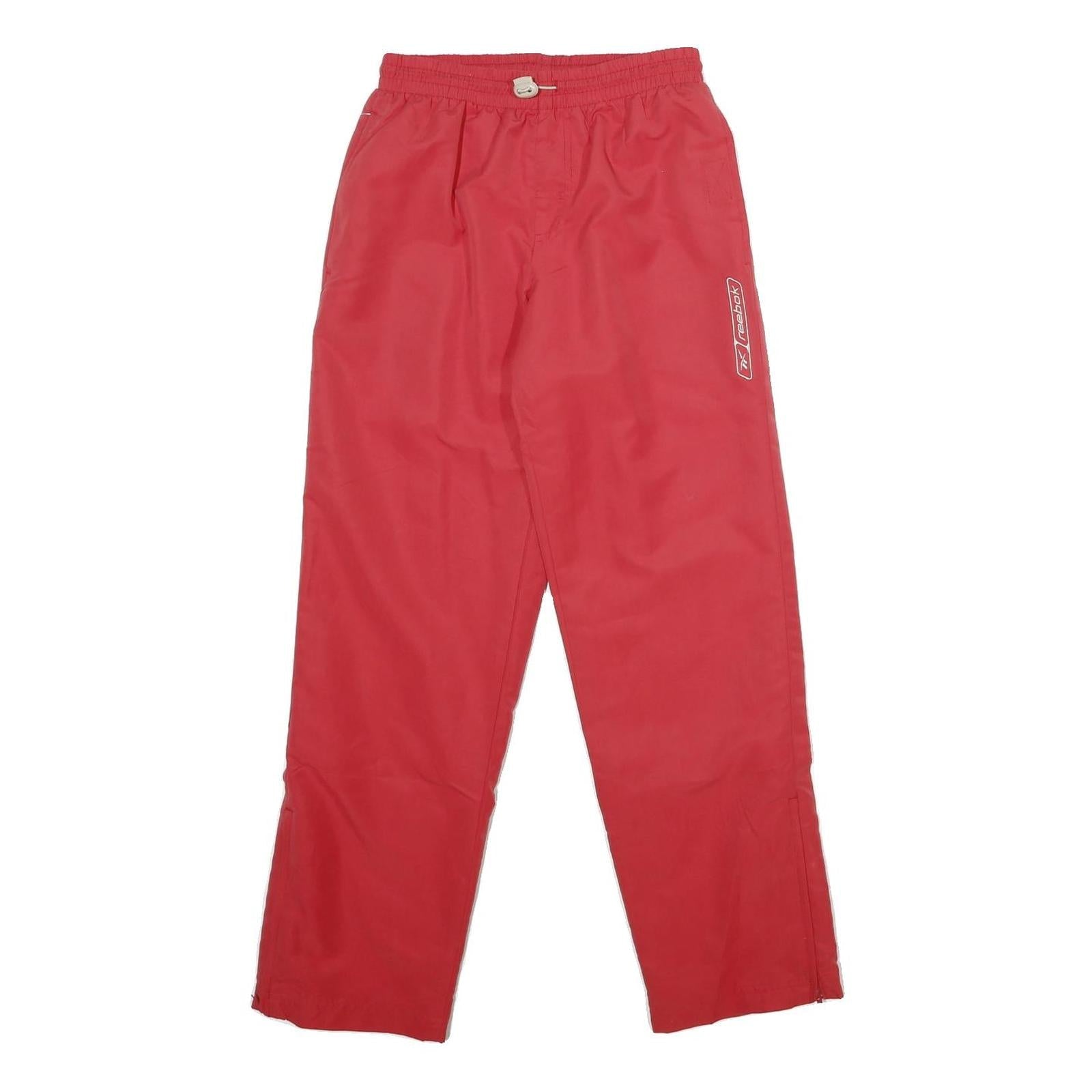 REEBOK Mens Joggers Red S W24 L29 Relaxed Straight Sports Logo Drawstring Waist Refurbished - N/A refurbished available on Cerqular