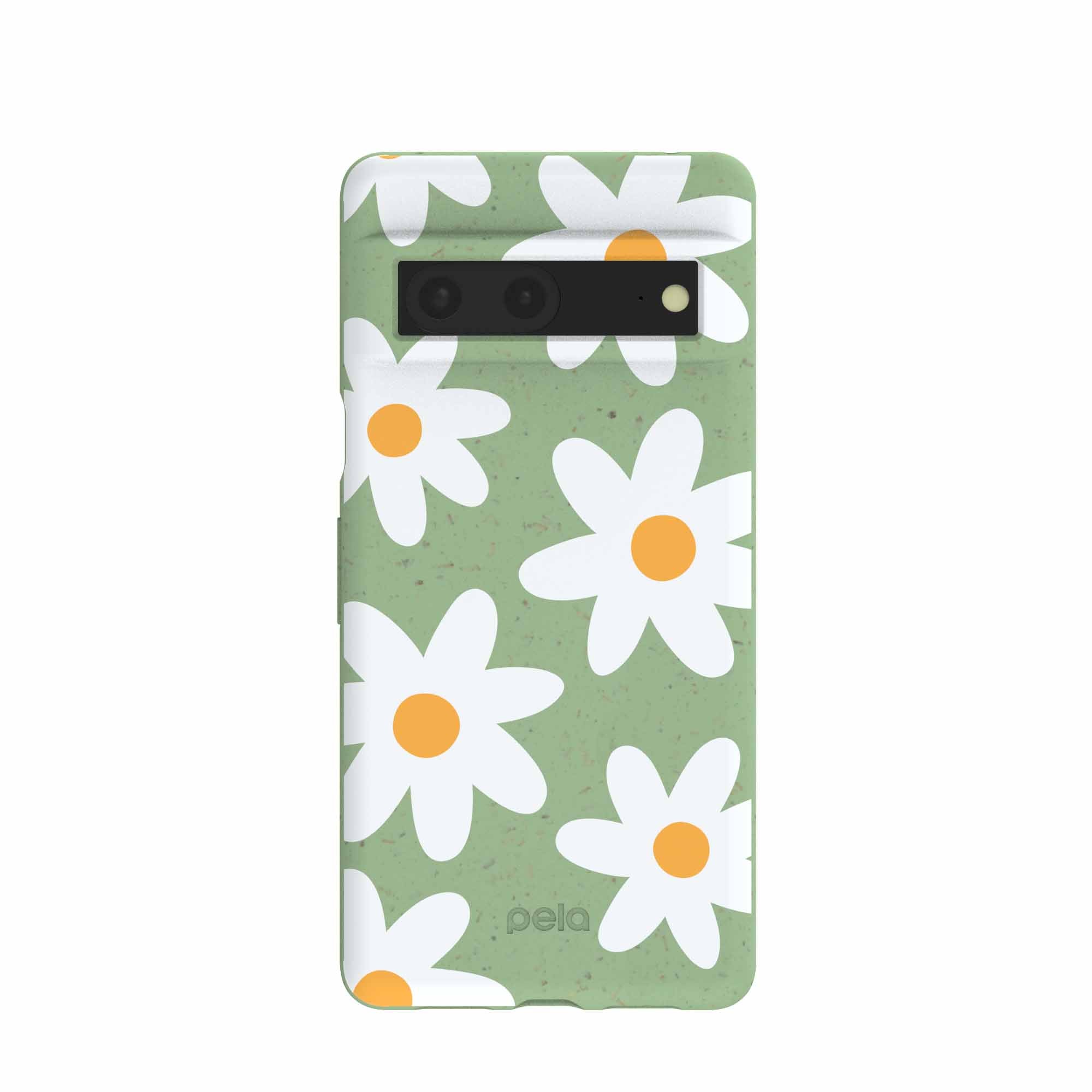 Buy Sage Green Daisy Google Pixel 7 Case Refurbished - $65.00 Sage Green Daisy Google Pixel 7 Case Refurbished - Pela Case refurbished available on Cerqular