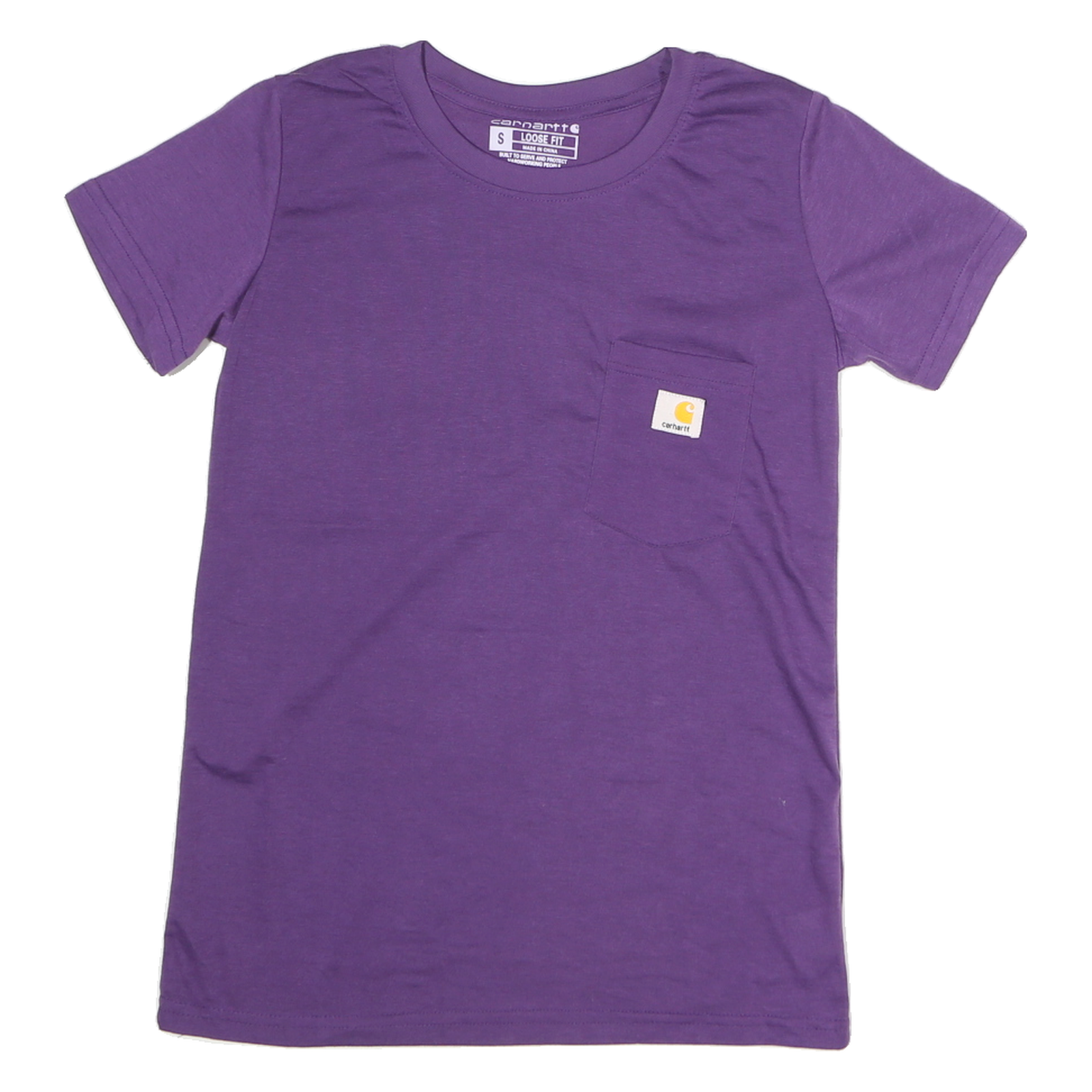 CARHARTT Womens Purple T-Shirt S Short Sleeve Crew Neck Pocket Logo Refurbished - N/A refurbished available on Cerqular