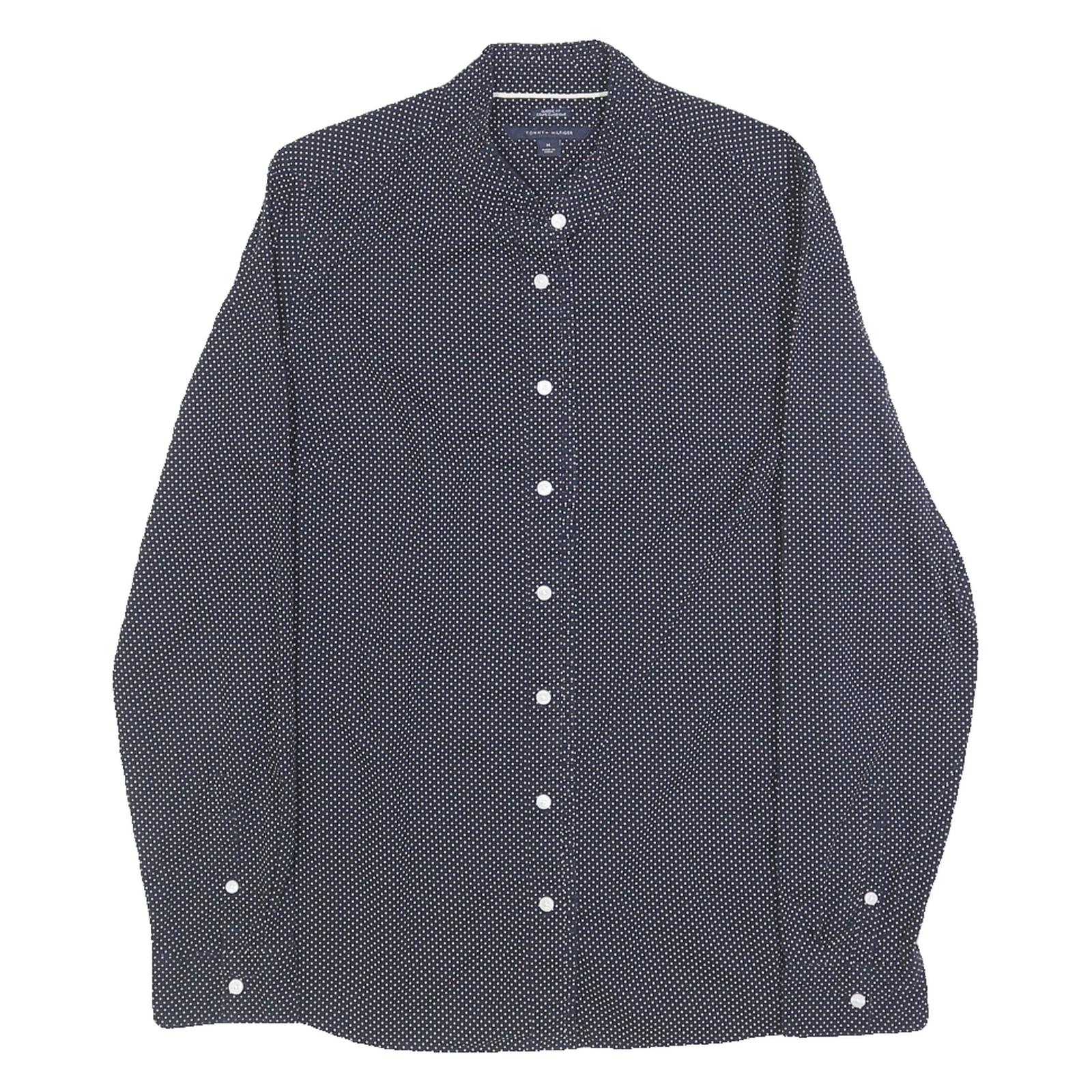 TOMMY HILFIGER Womens Navy Blue & White Polka Dot Shirt M Button Down Cotton Refurbished - N/A refurbished available on Cerqular