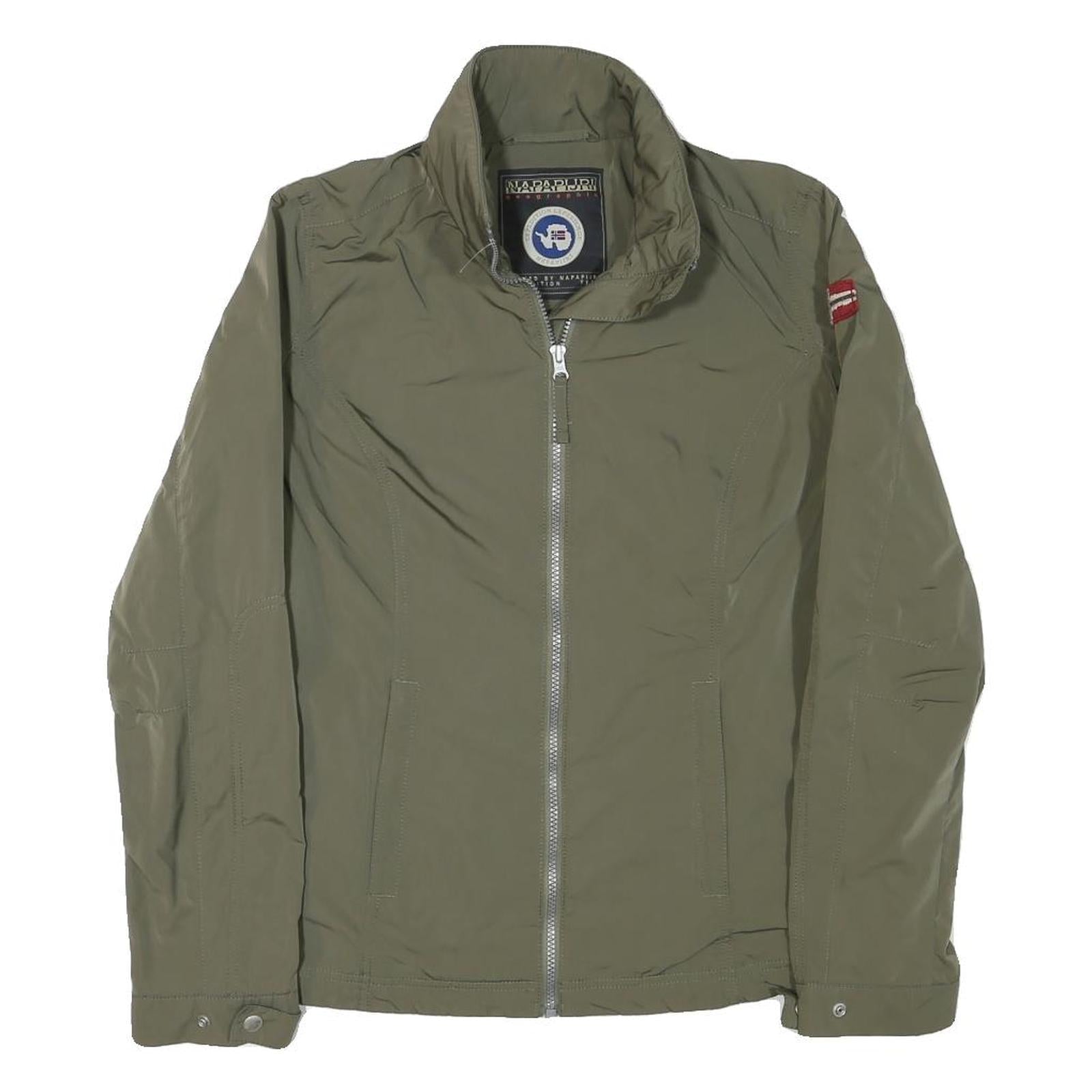 NAPAPIJRI Womens Green Zip Jacket M Polyester Blend Plain Casual Outdoor Refurbished - N/A refurbished available on Cerqular