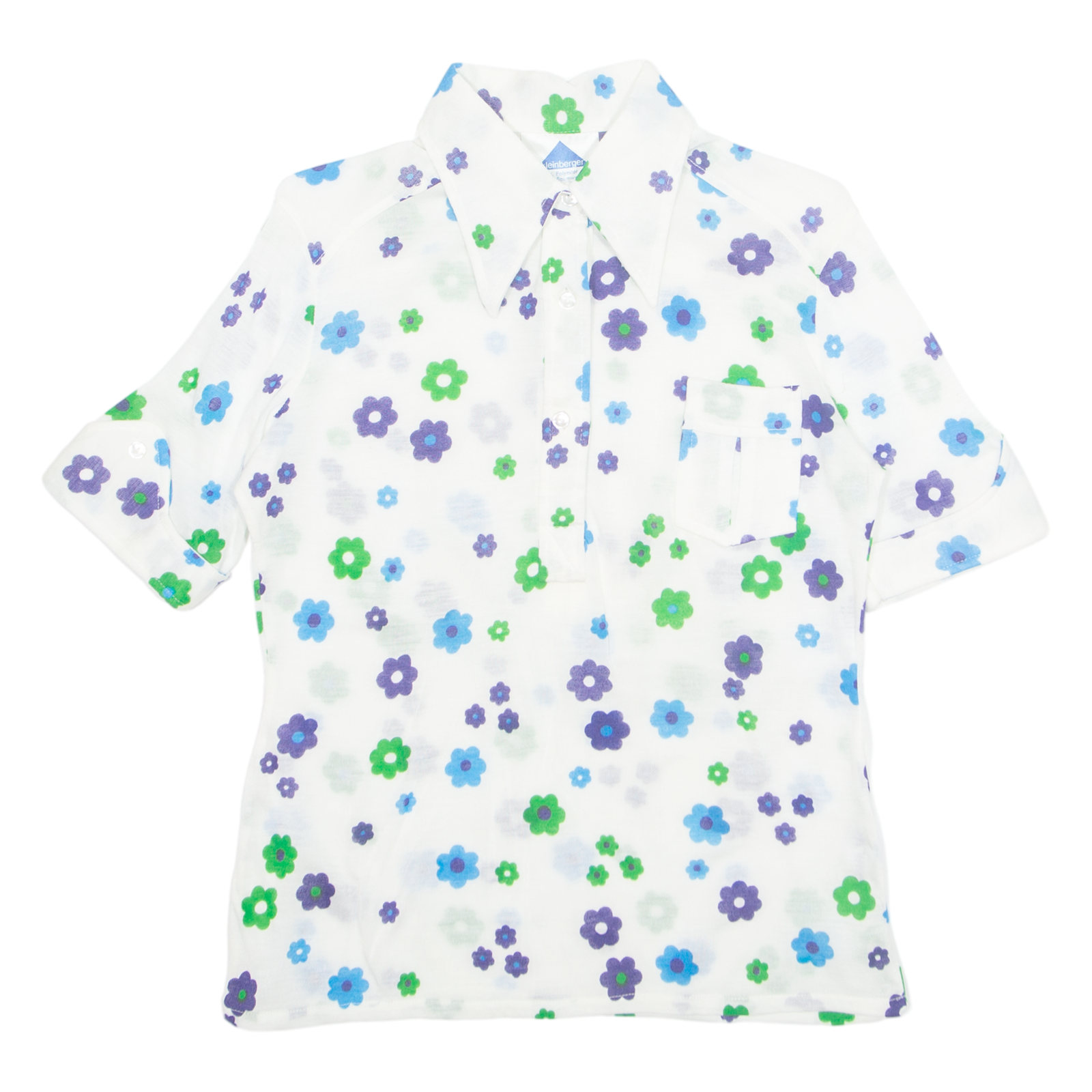 KLEINBERGER Womens Printed Shirt White Collared Floral M Refurbished - N/A refurbished available on Cerqular